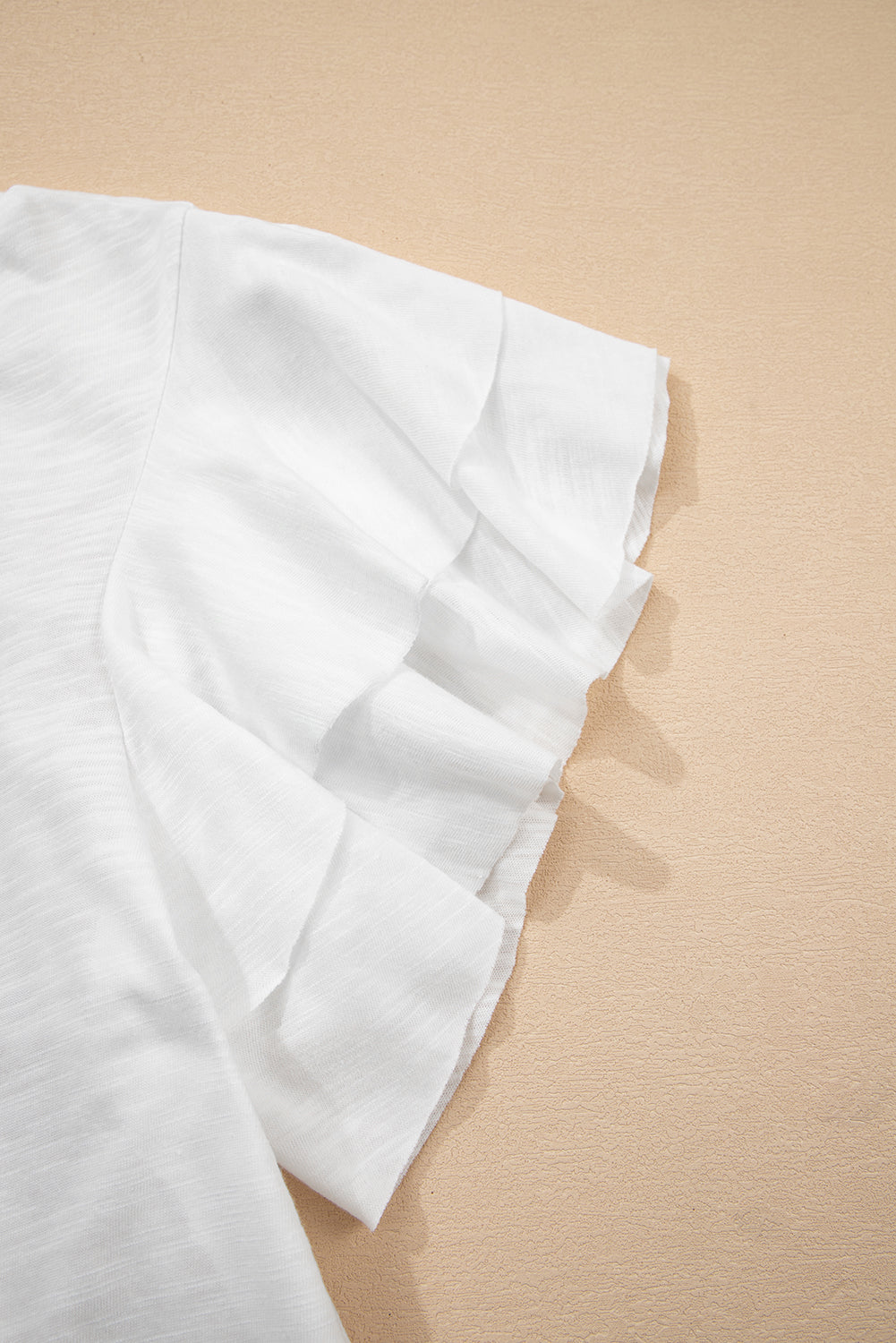 Dark Grey Layered Ruffle Short Sleeve Round Neck Top