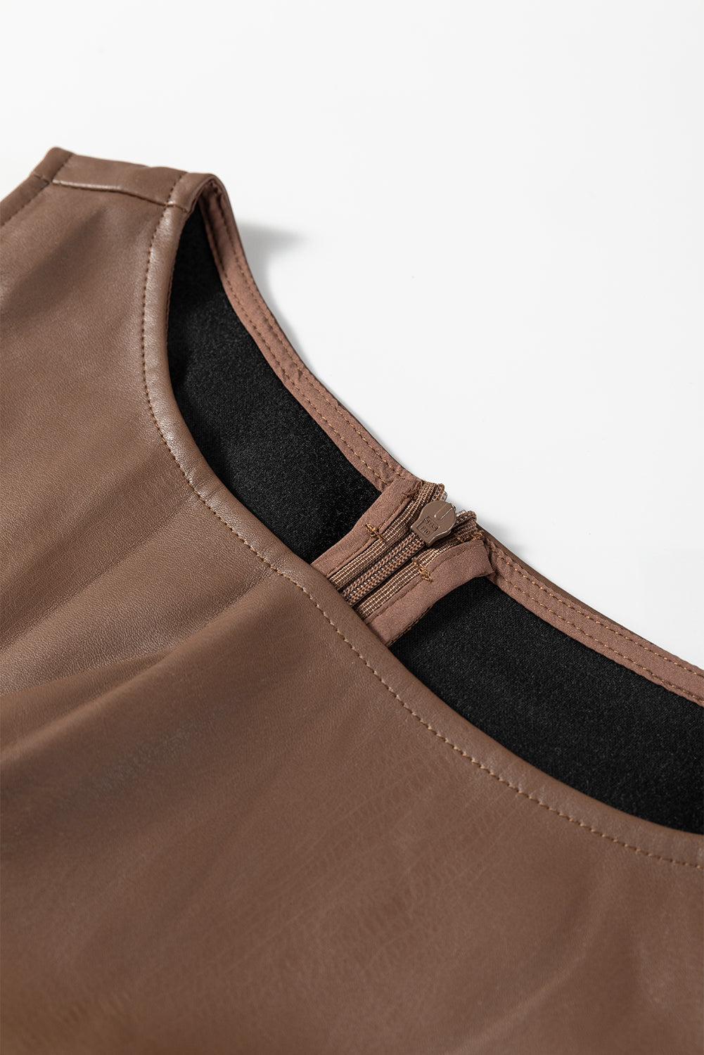 Black Vegan Leather Sleeveless Mini Dress