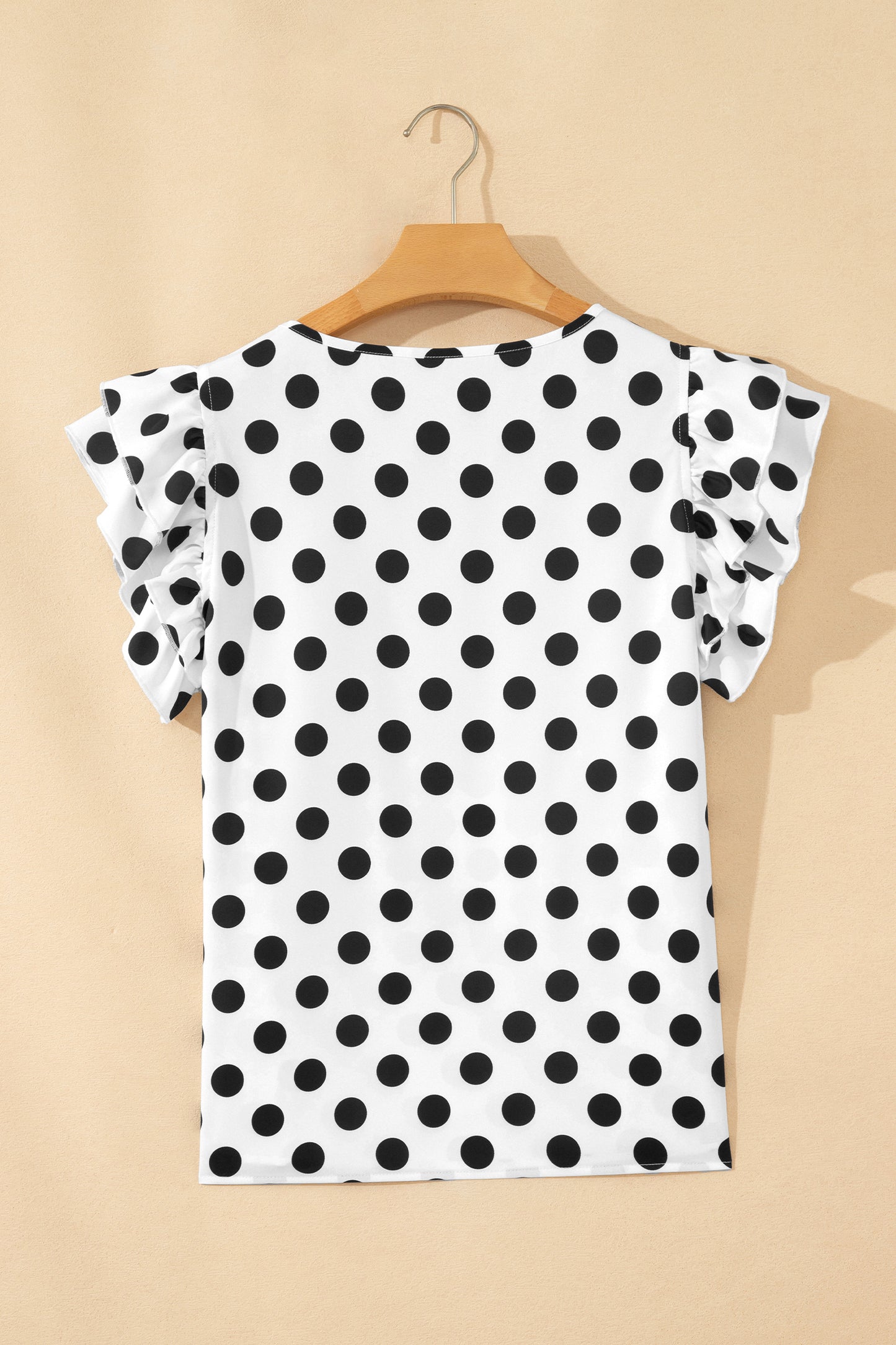 Polka Dot Ruffle Sleeve Blouse Boutique Casual Top