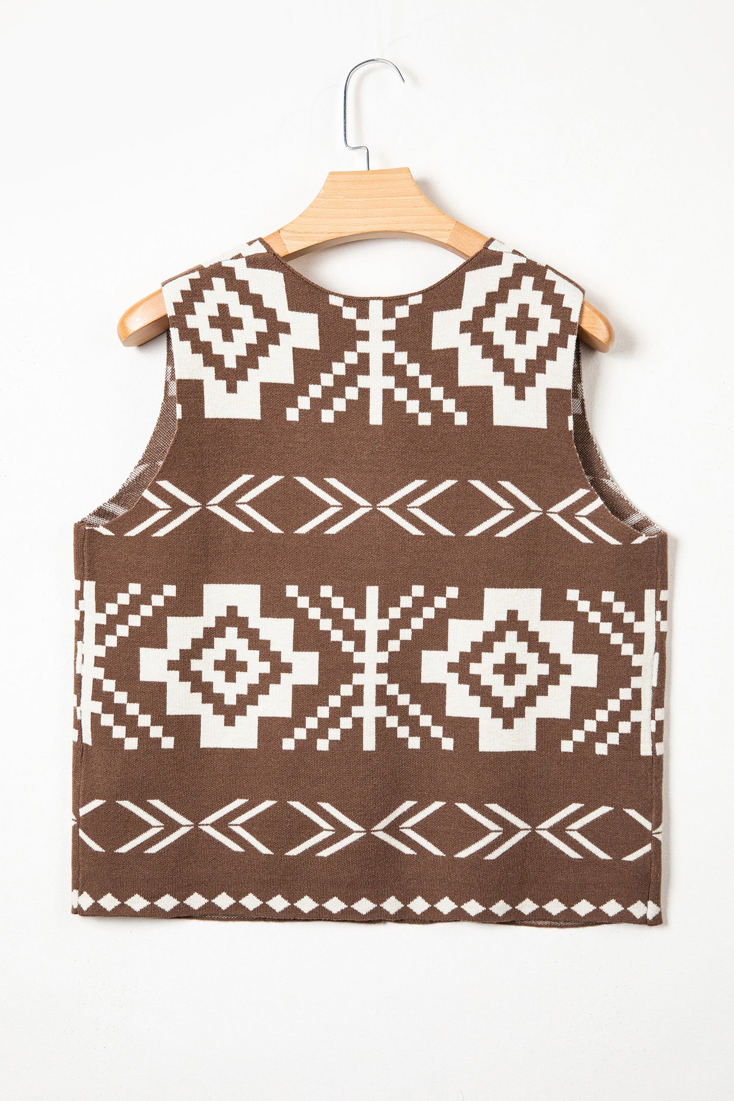 Western Print Viscose Sweater Vest Boutique Sleeveless