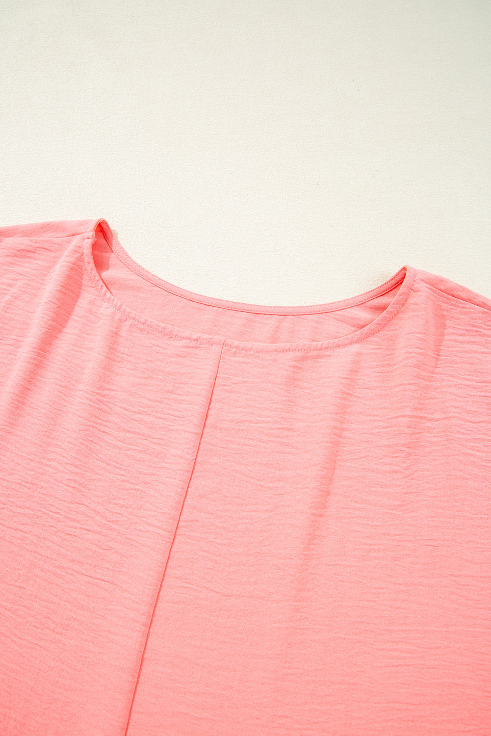 Blossom Shirred Cuffs Half Sleeve Plus Size Textured Blouse