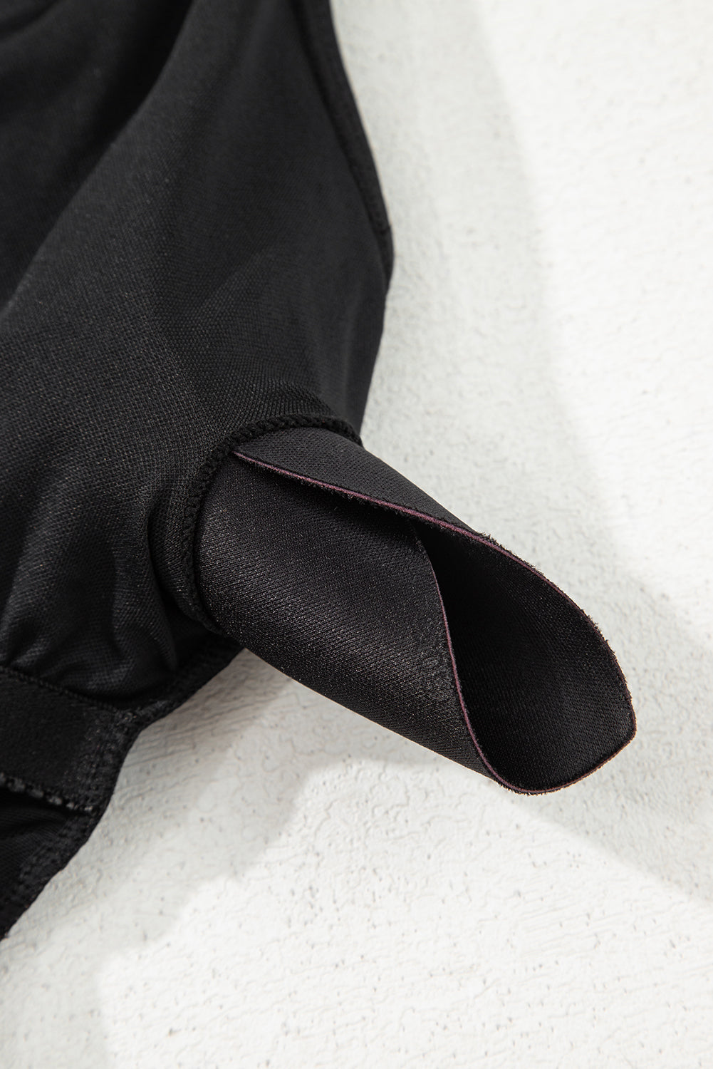 Black U Neck Adjustable Straps Knotted Skirt Patchwork One Piece Swimsuit