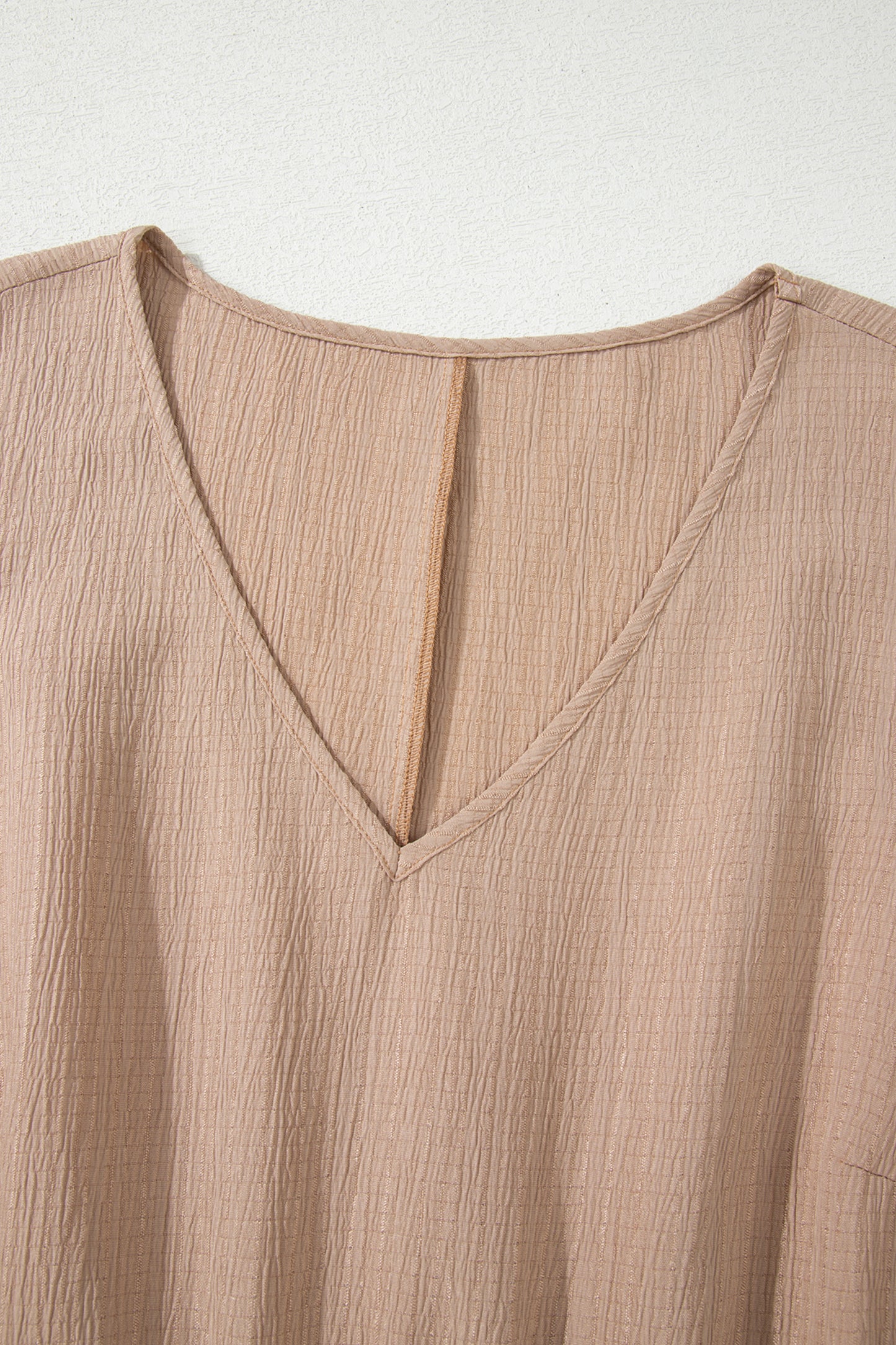 Dark Khaki Plus Size Textured Ruffled Short Sleeve Dress