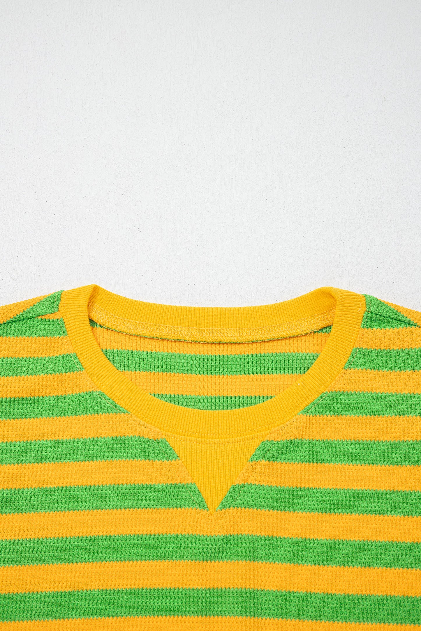 Green Stripe Puff Short Sleeve T Shirt Matching Shorts Set
