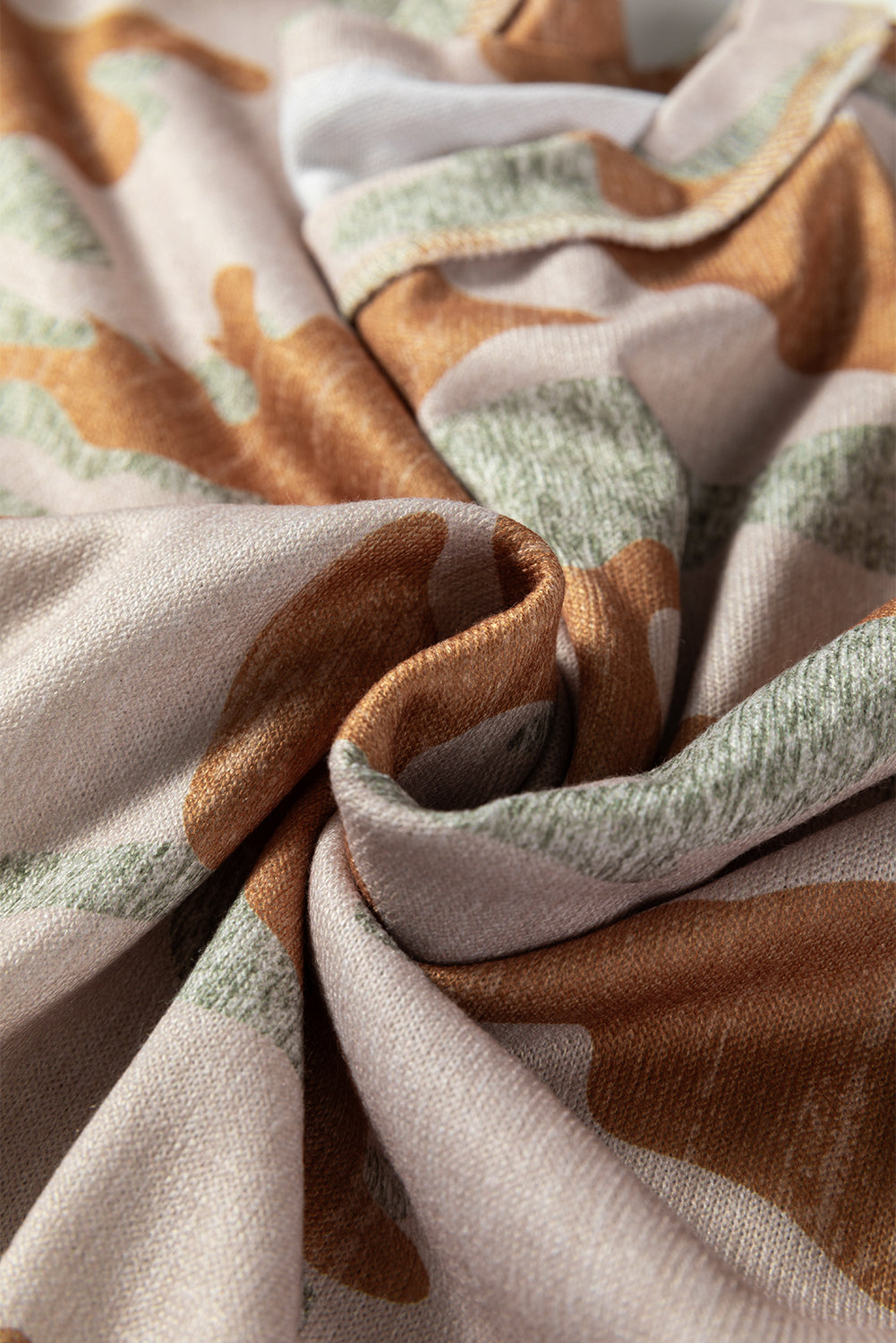 Multicolour Retro Camouflage Print Exposed Seam Patchwork Drop Shoulder Sweatshirt