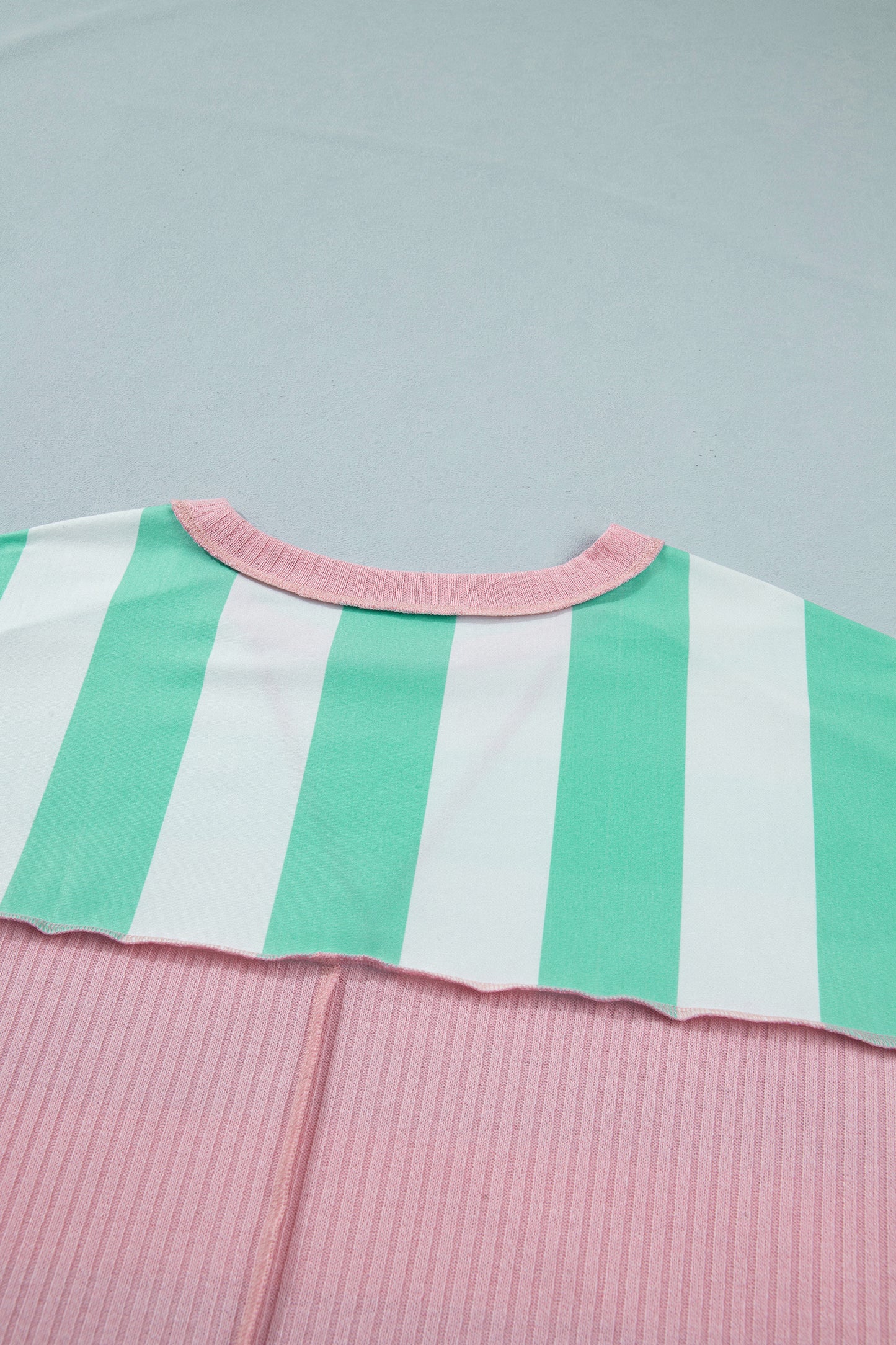 Striped Knit Top Oversized Color Block Boutique Tee