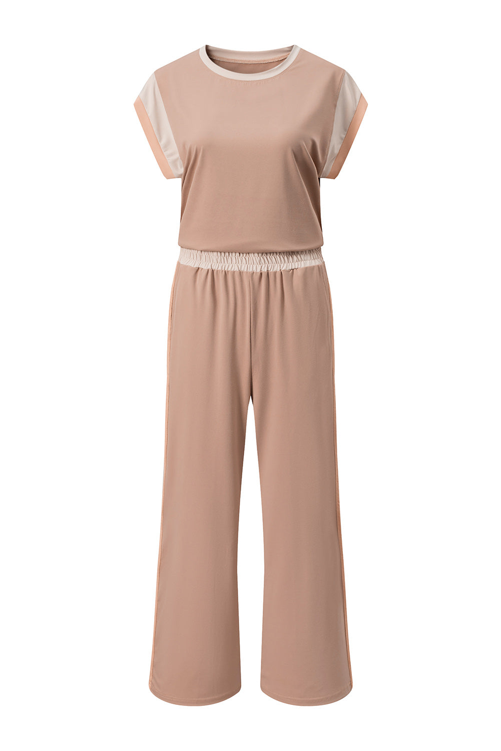 Multicolor Color Block Detail Casual Two-piece Set