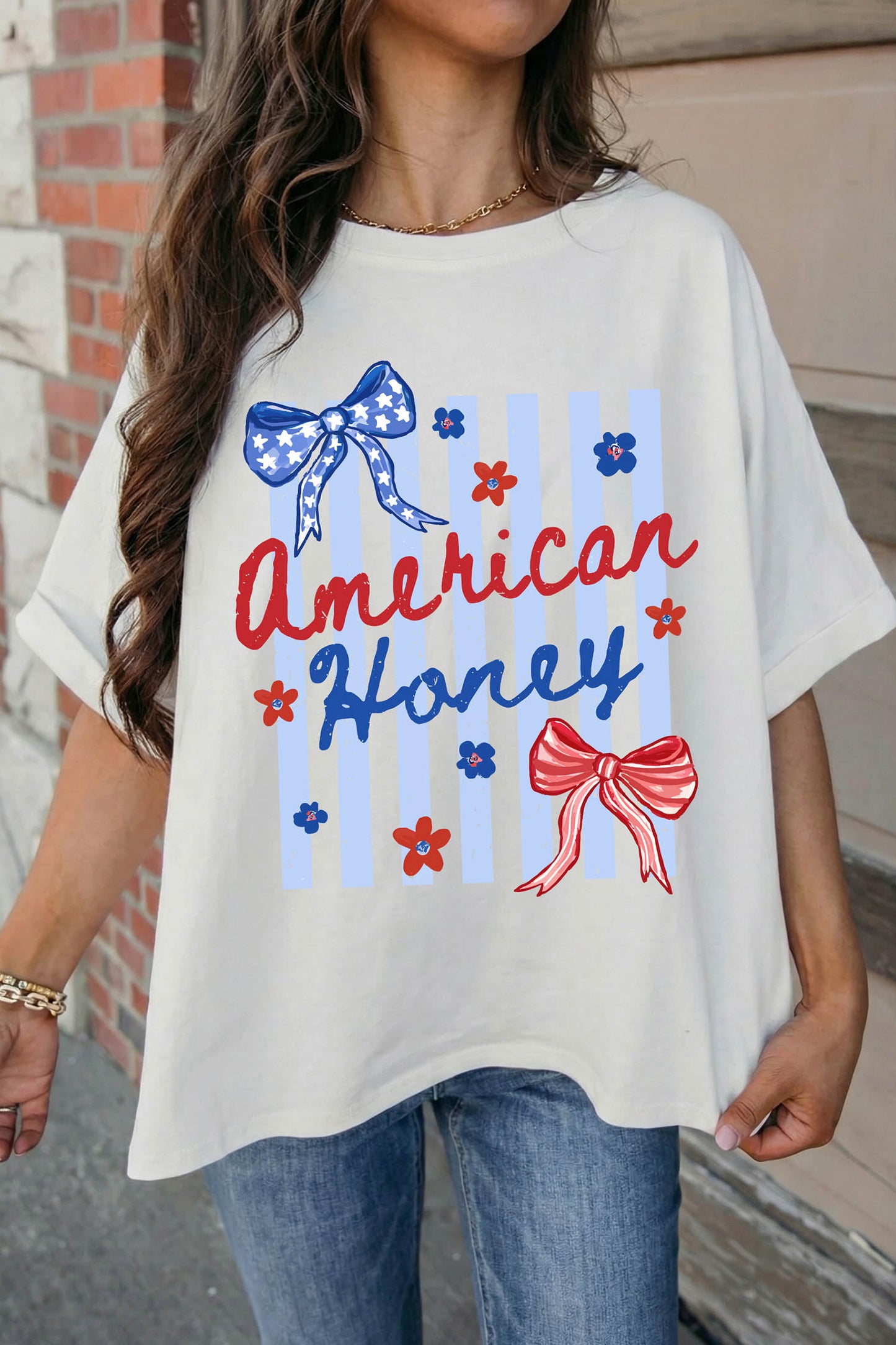 American Honey Patriotic Graphic USA Tee