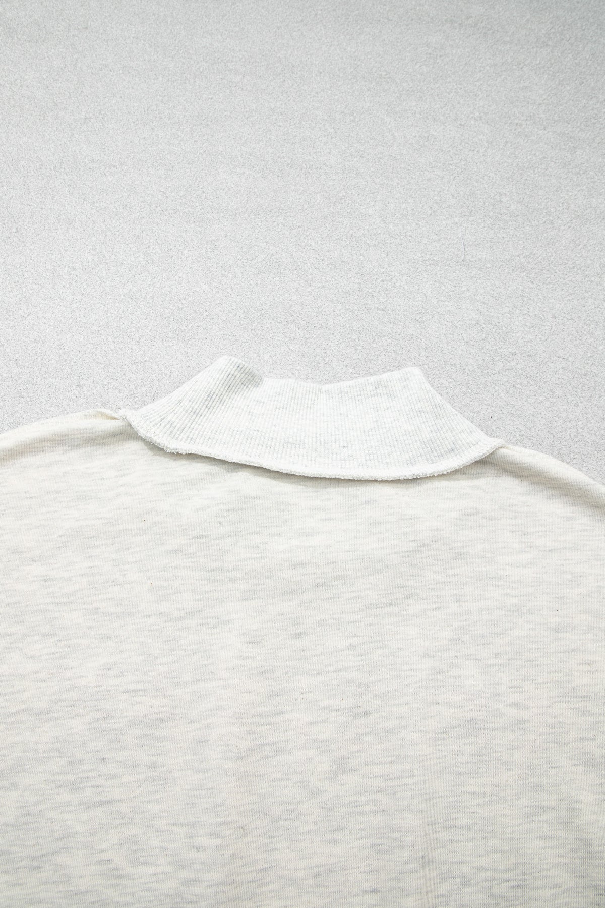 Light Grey High Neck Polka Dot Slogan Printed Baggy Sweatshirt