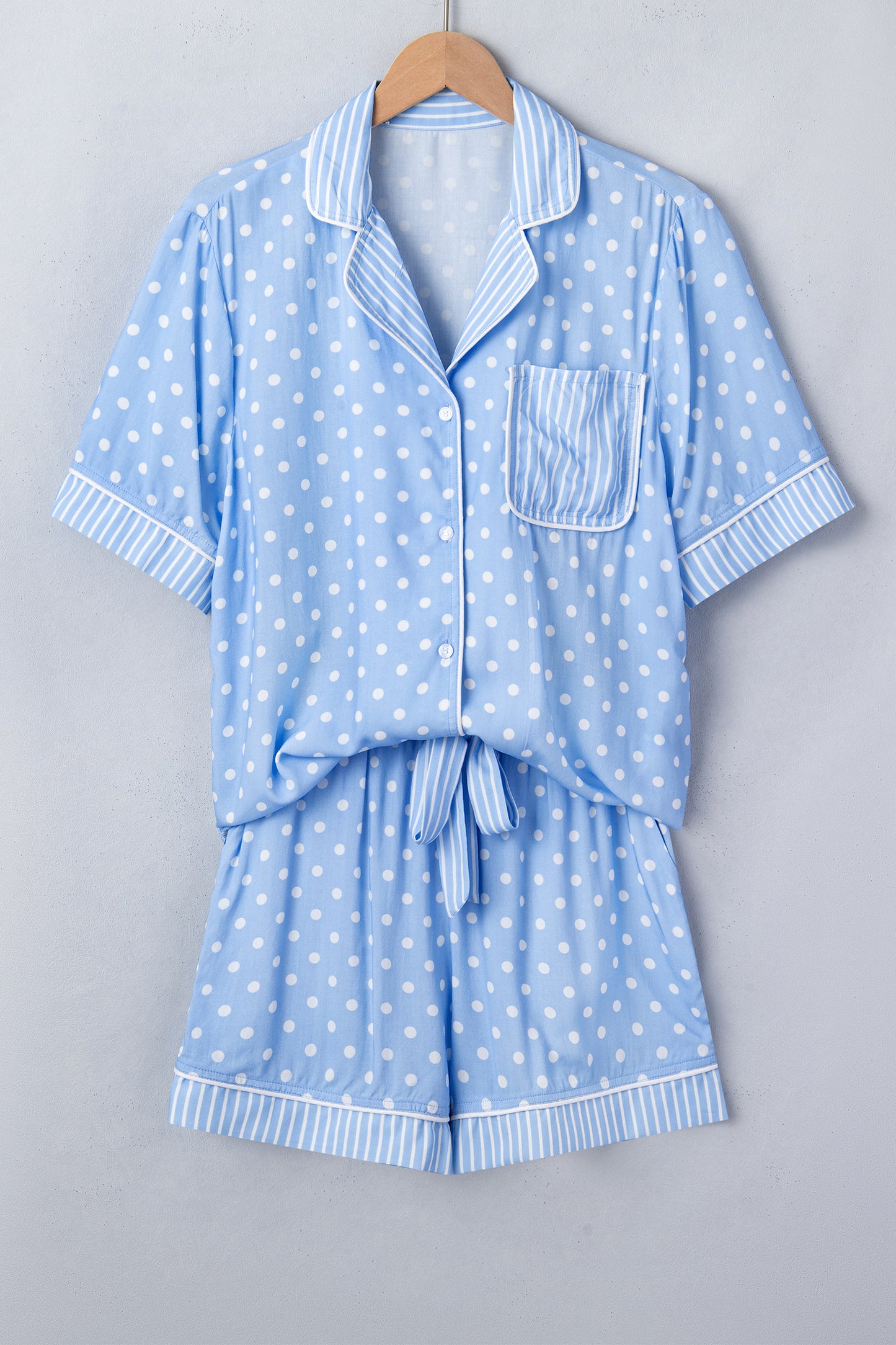 Polka Dot Viscose Pajama Set Lounge Sleepwear