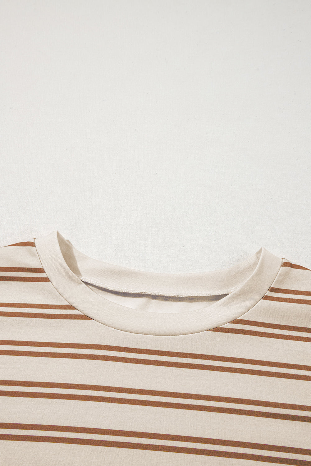 Khaki Stripe Round Neck Sleeveless Casual Pocketed Mini Dress