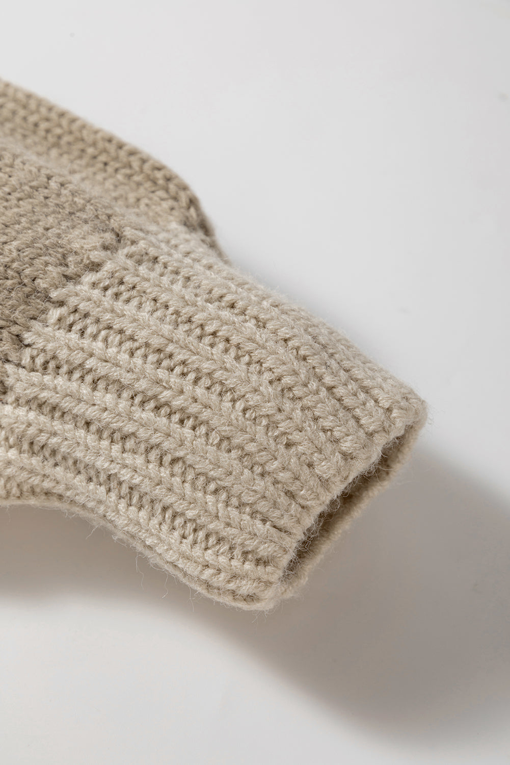 Khaki Striped Color Block Brushed Knit Bow Tie Front Sweater Cardigan