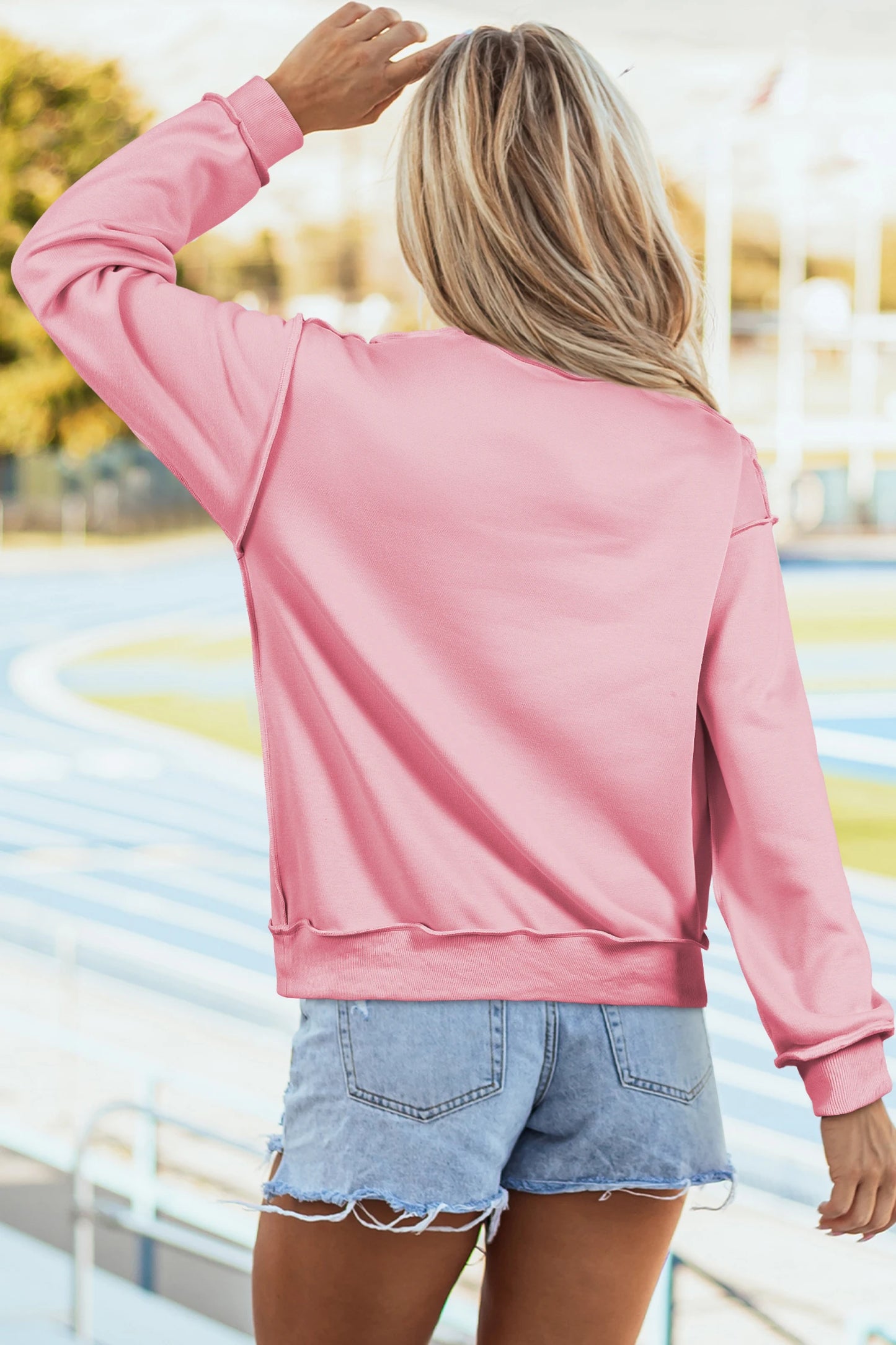 Racing Red Oversize Drop Shoulder Reversible Mock Neck Sweatshirt