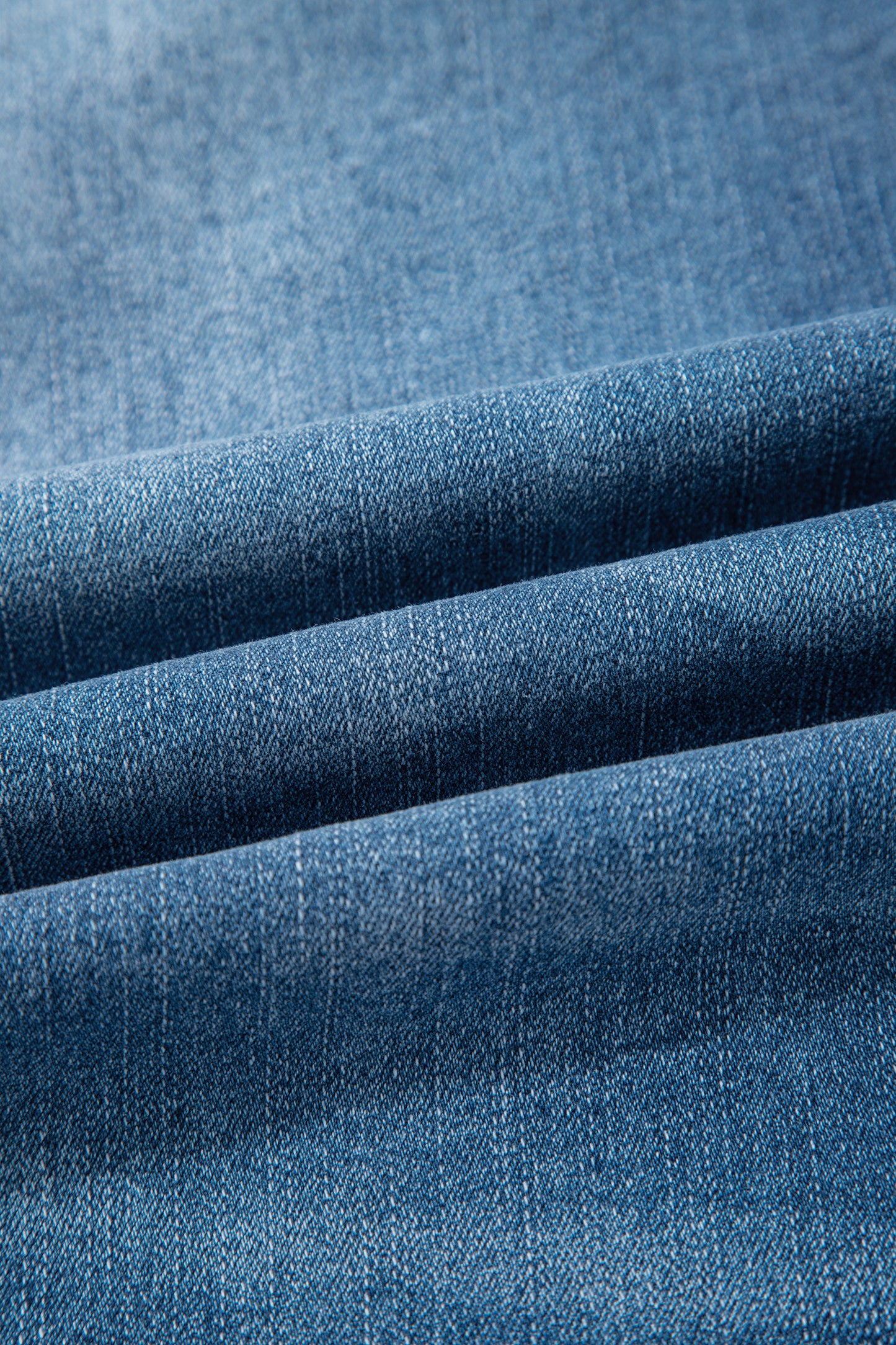 Sail Blue Exposed Stitching Straight Jeans