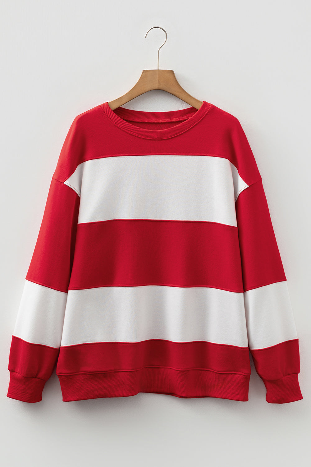 Evergreen Colorblock Drop Shoulder Baggy Sweatshirt