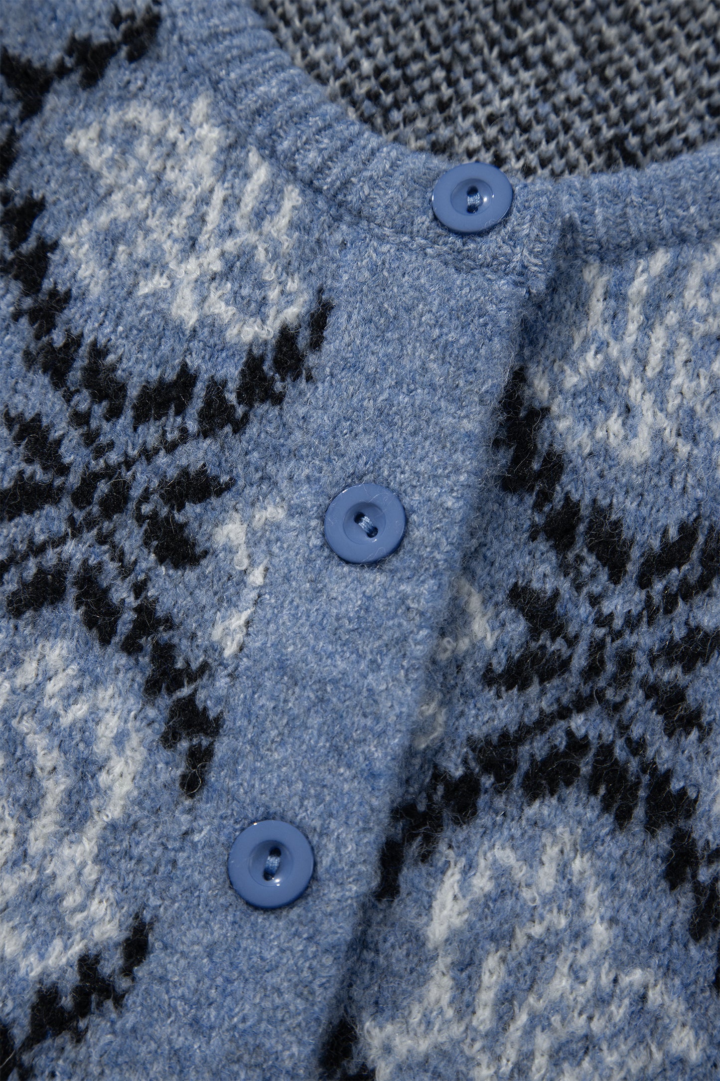 Dark Blue Short Sleeve Button Front Boho Knit Top Cardigan