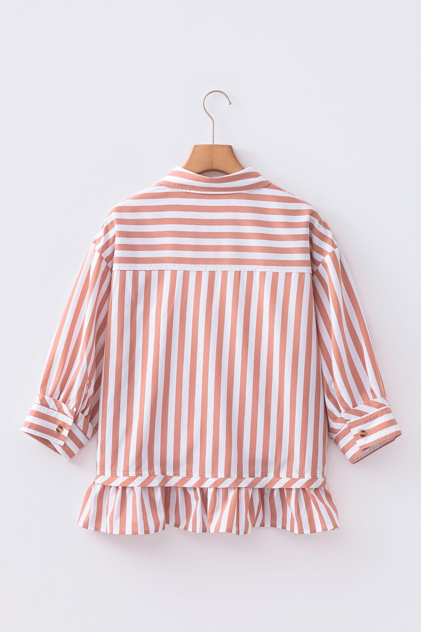 Striped Blouse Casual Peplum Boutique Shirt