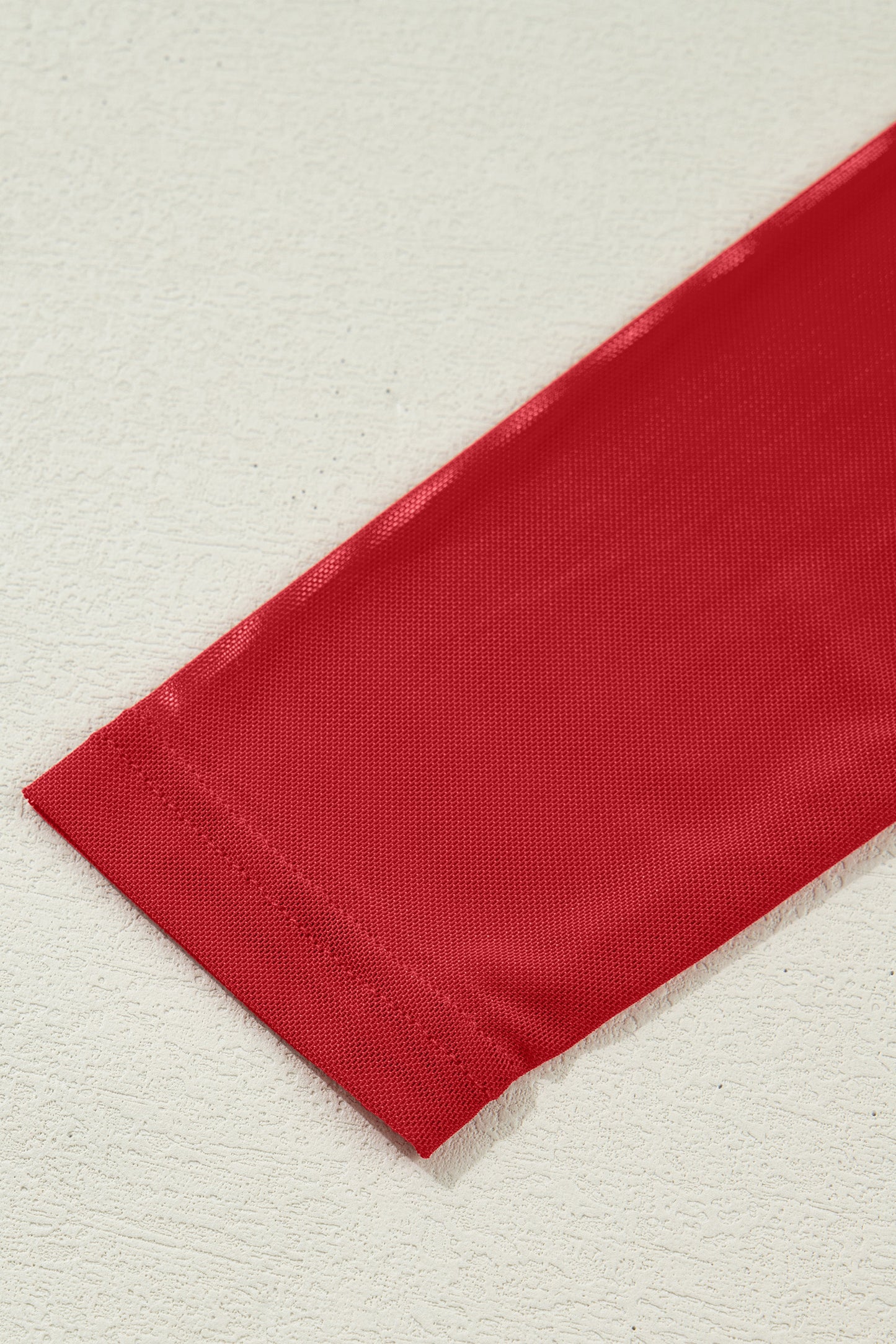 Coffee Sheer Mesh Patchwork High Neck Long Sleeve Top