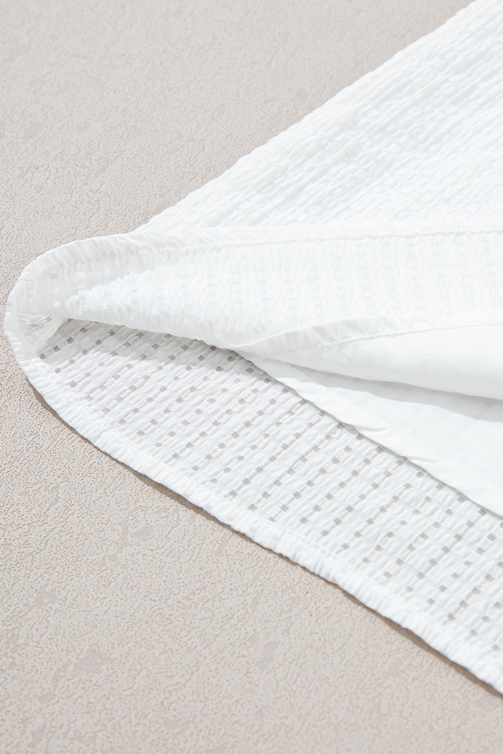 Solid Color Floral Embroidered Puff Sleeve Notched Neck Blouse