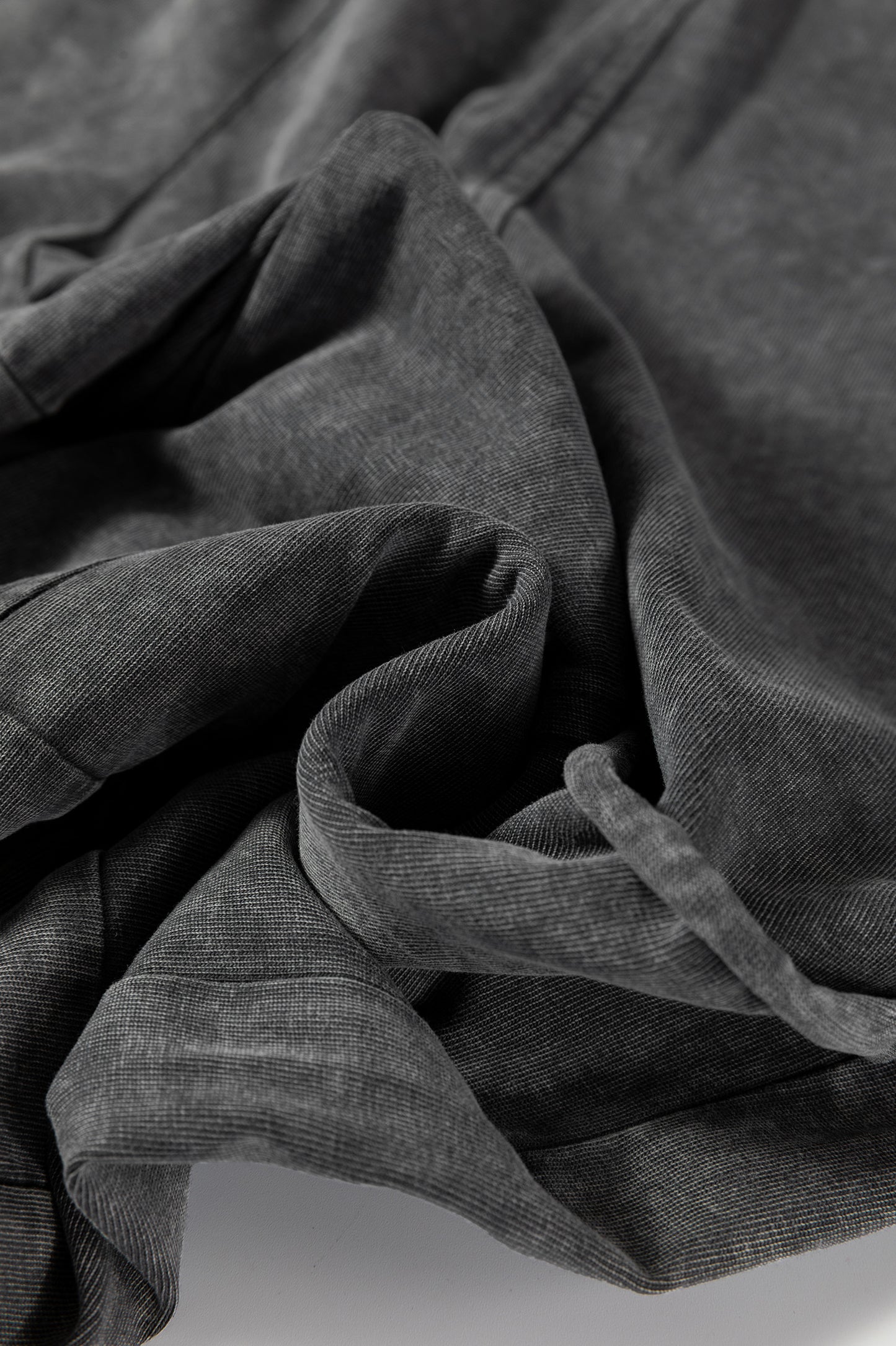 Lapis Mineral Wash Lace-up High Waist Raw Hem Patched Pocket Pants