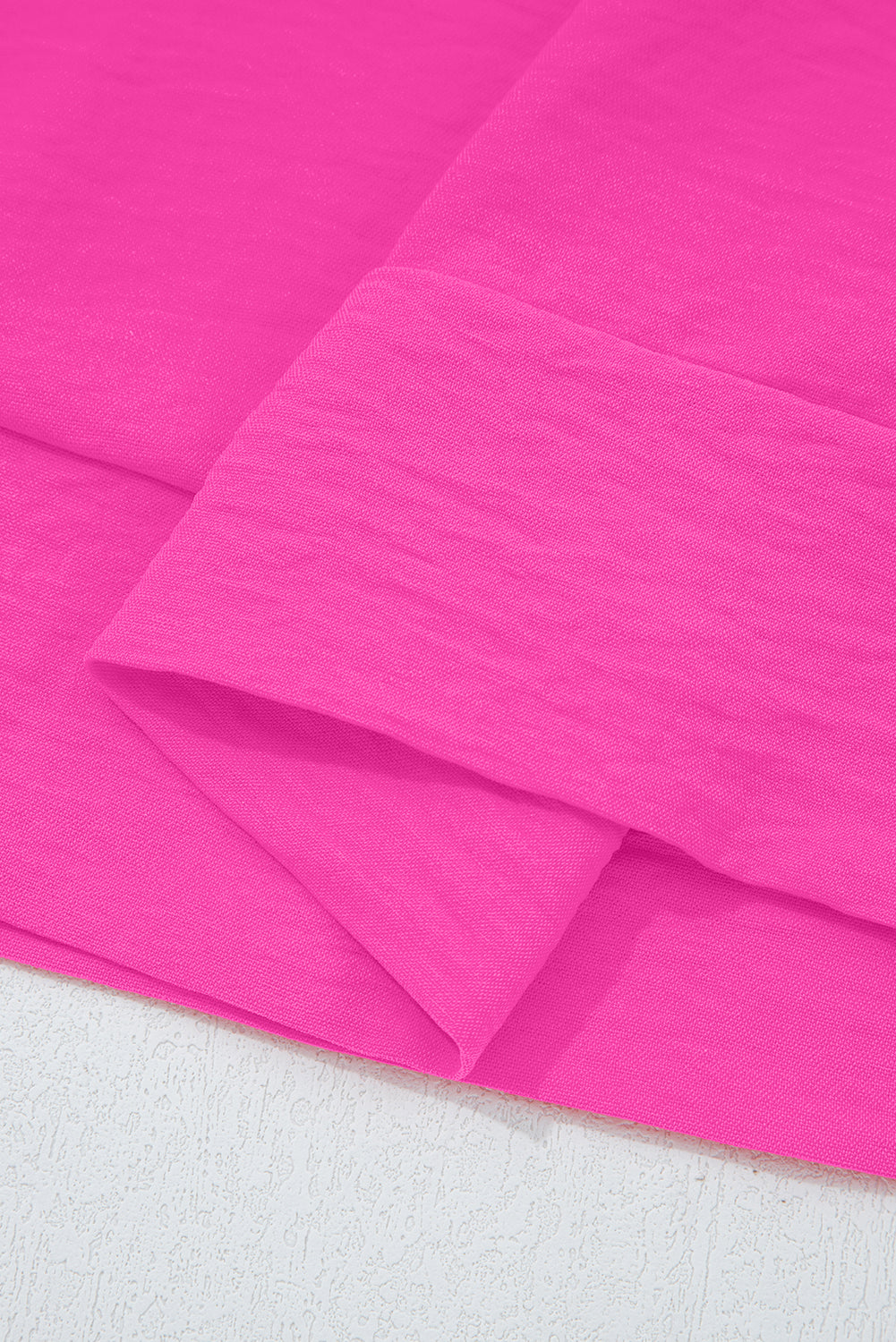 Sky Blue Frilled V Neckline Bracelet Sleeve Crinkled Blouse