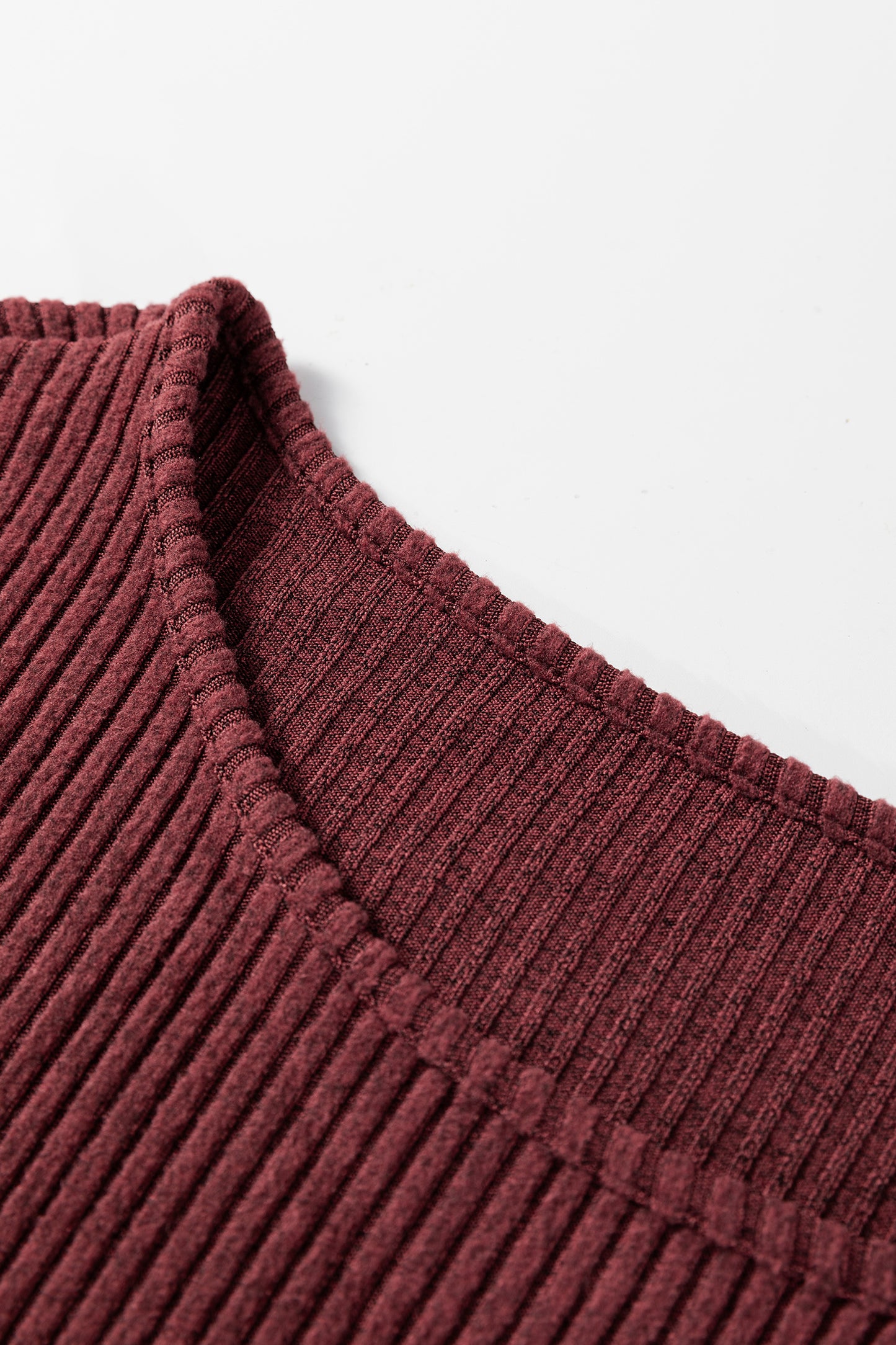 Wild Ginger Plus Size Ribbed Button Decor Long Sleeve Loose Top