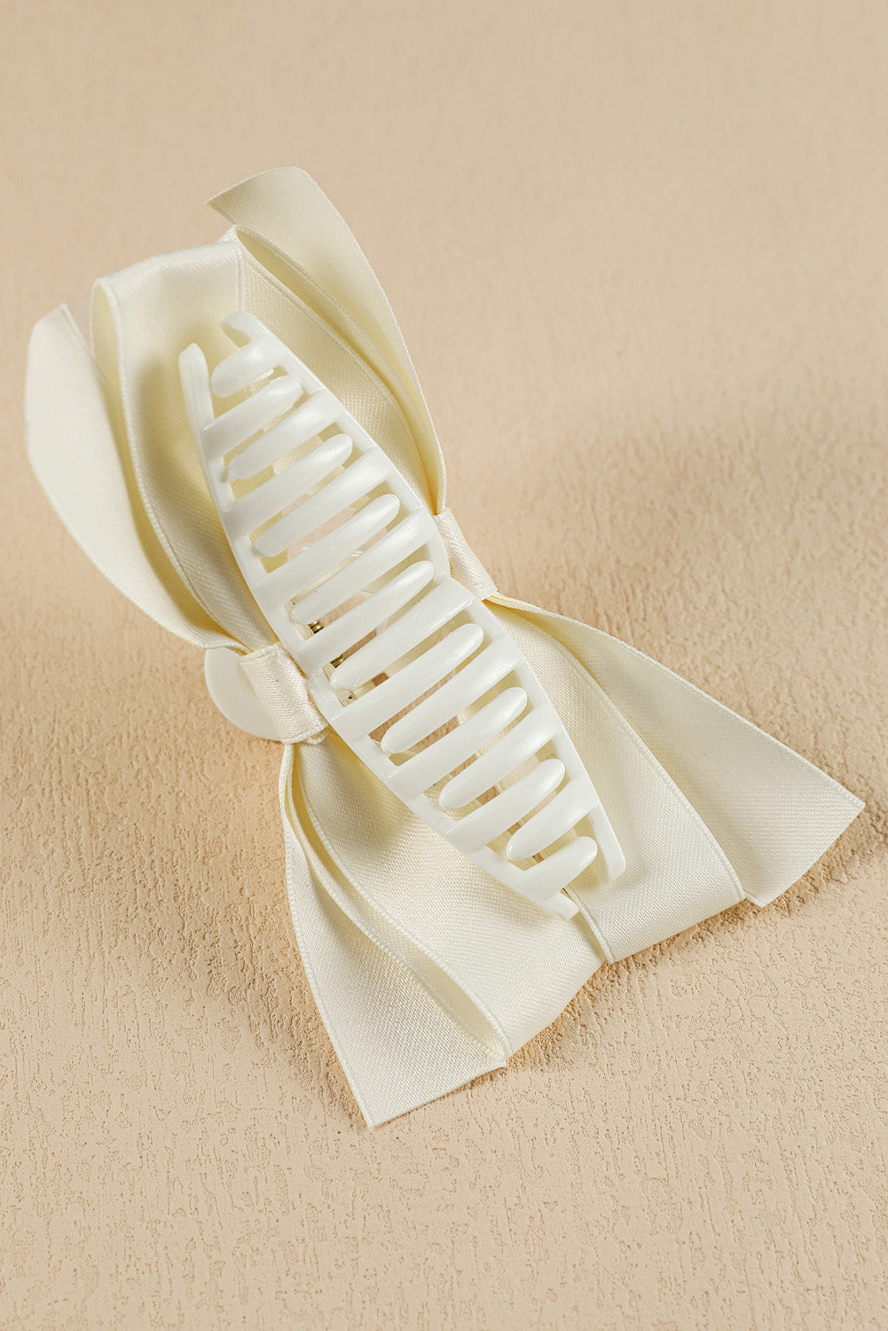 Solid Color Bow Decor Large Hair Claw Clip