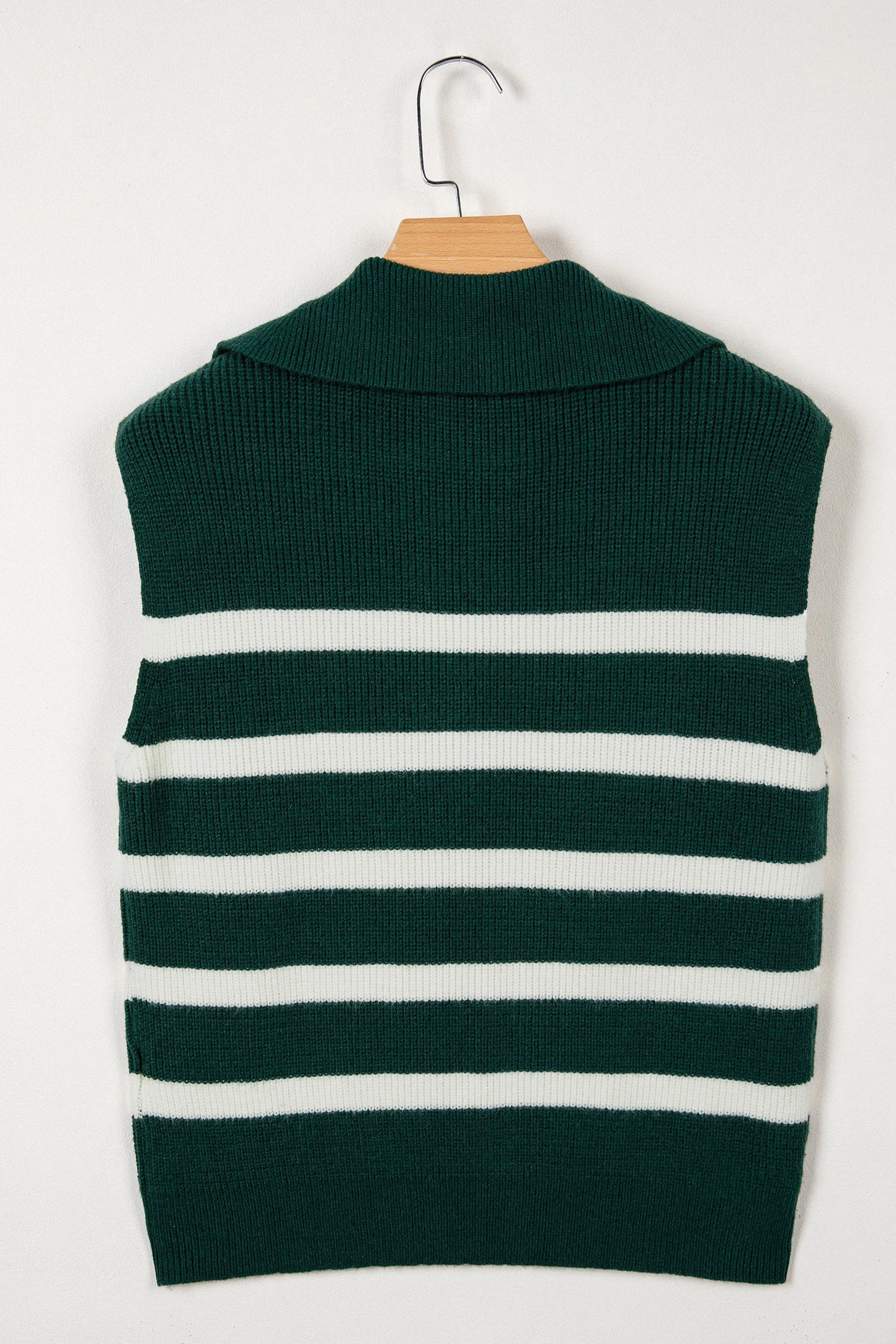 Chicory Coffee Ribbed Half Zip Collared Sweater Vest