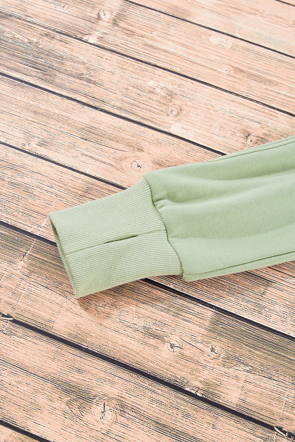 Black Zip Up Stand Collar Ribbed Thumbhole Sleeve Sweatshirt