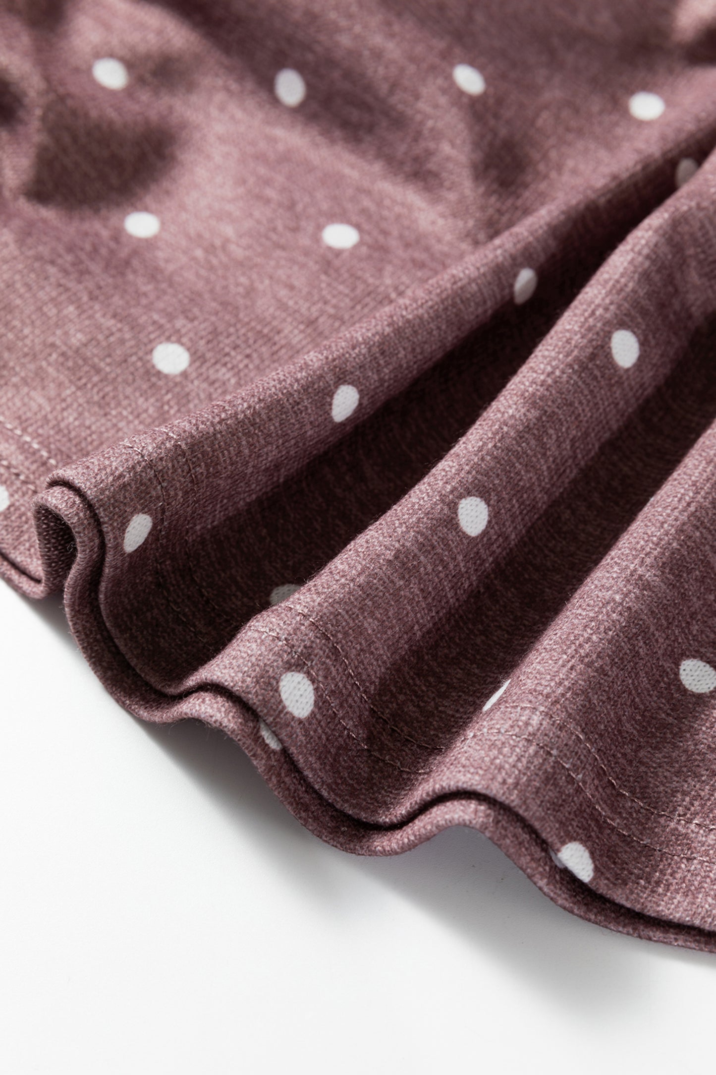 Purple Polka Dot Boat Neck Knit Long Sleeve T Shirt