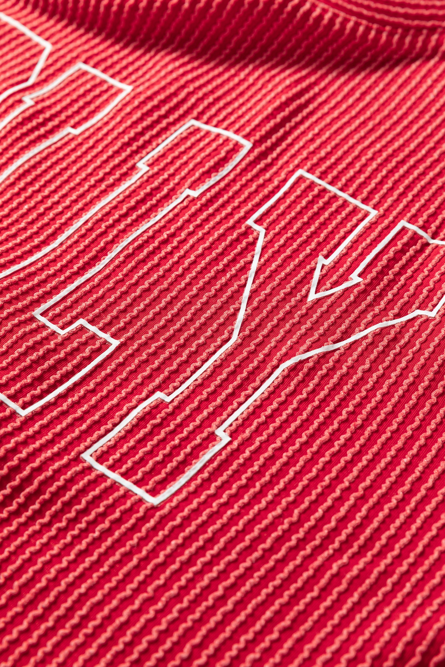 Evergreen Twisted Rib Outlined Merry Letter Graphic Loose Long Sleeve Top