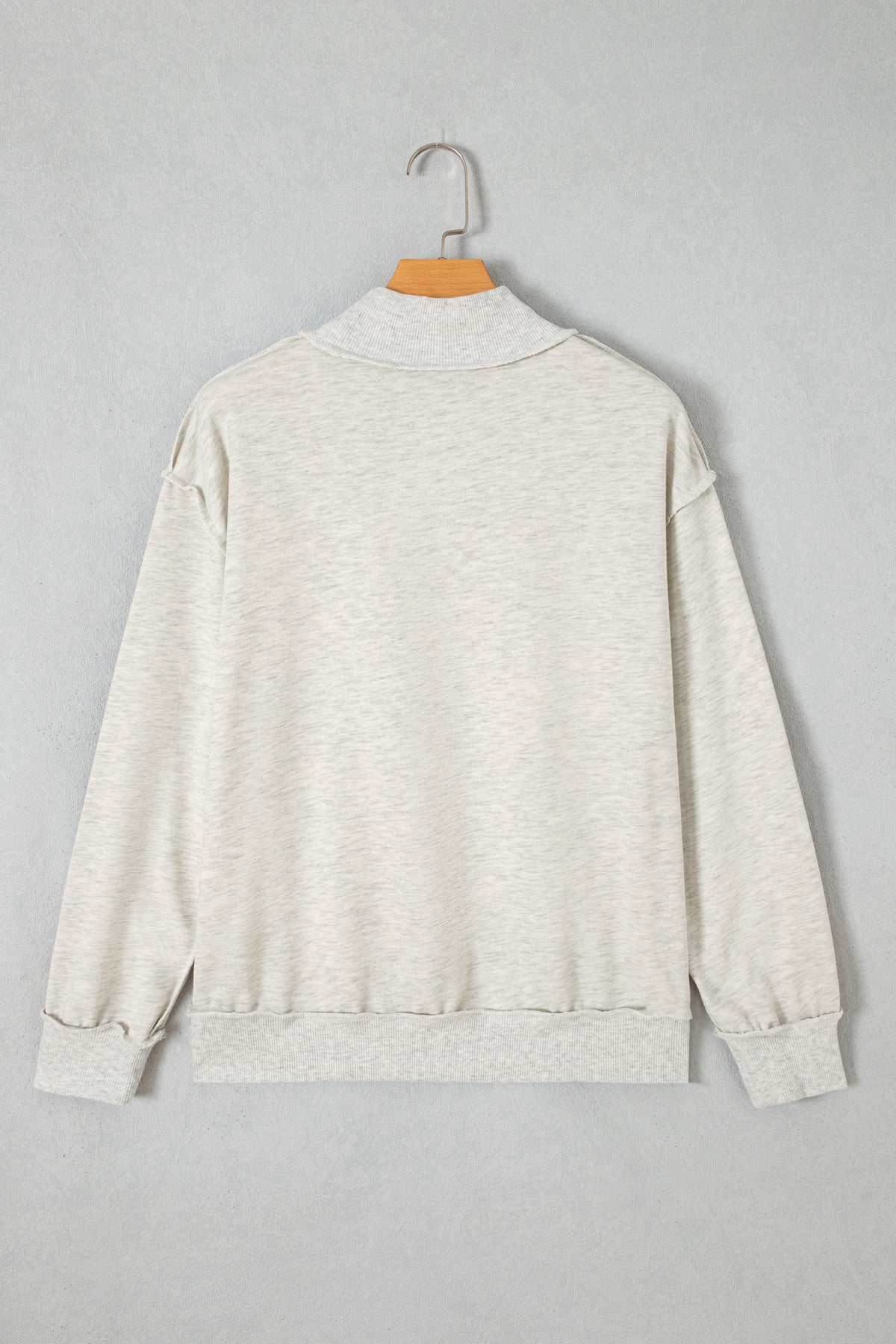 Light Grey High Neck Polka Dot Slogan Printed Baggy Sweatshirt