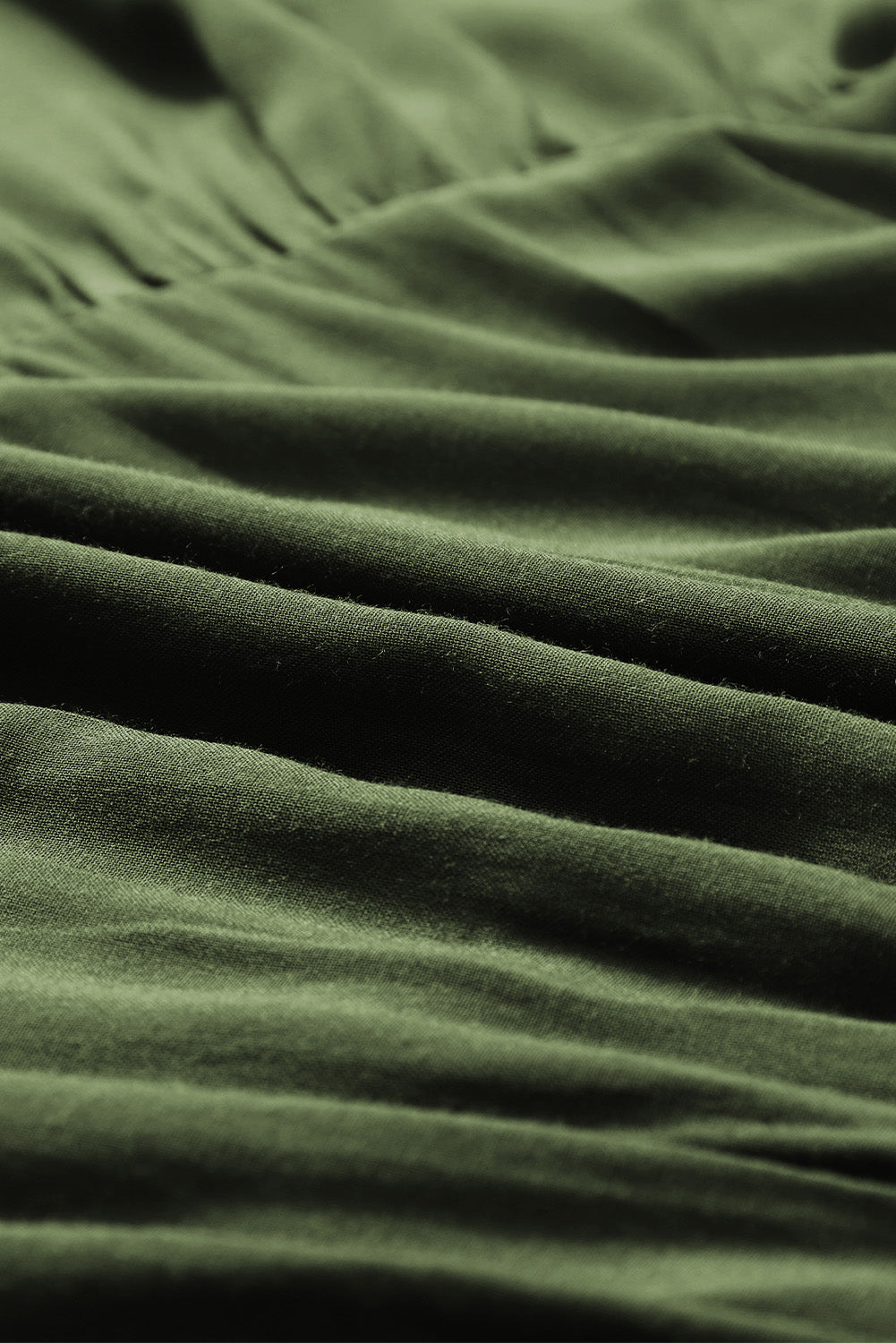 Lace Puff Sleeve Buttoned Tiered Ruffled Mini Dress