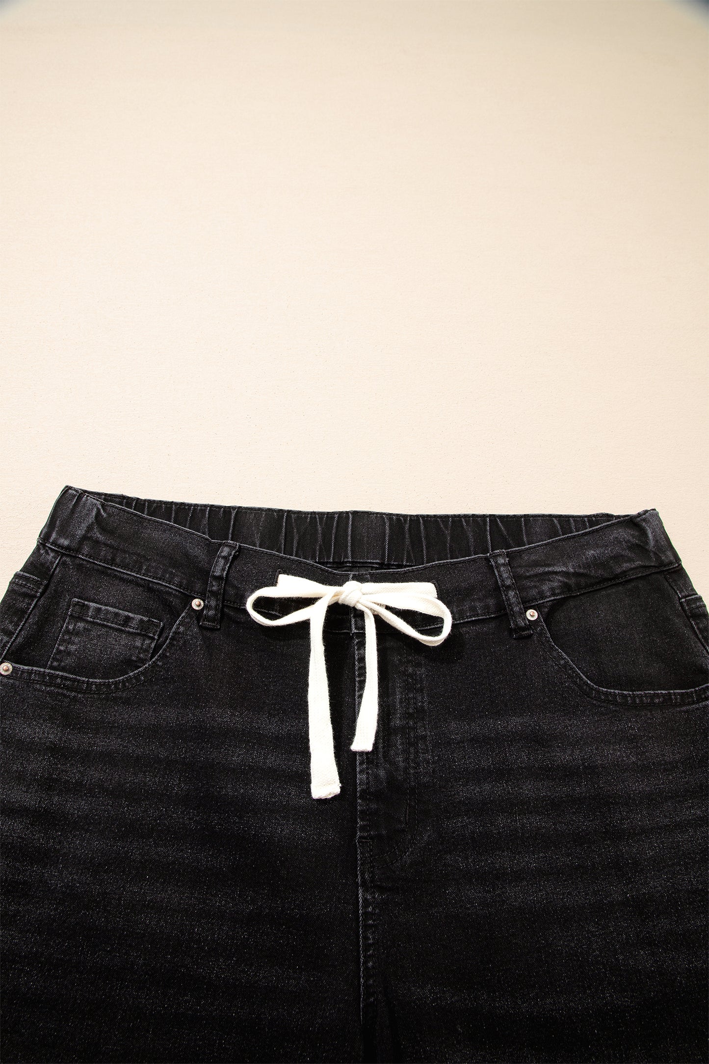 Blue Acid Wash Contrast Lace-up Plus Size Jeans