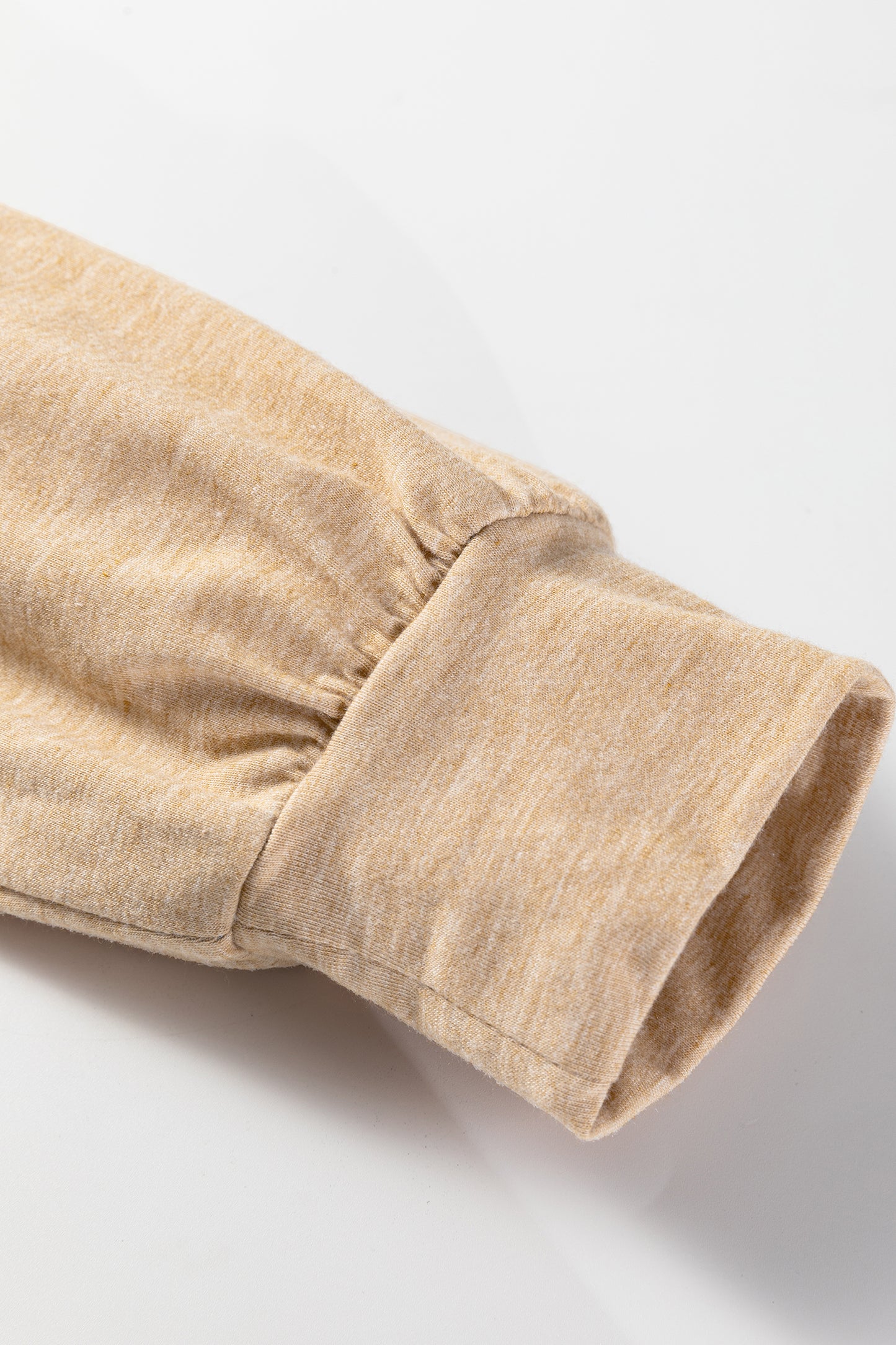 Four Leaf Clover Exposed Stitching Colorblock V Neck Long Sleeve Top