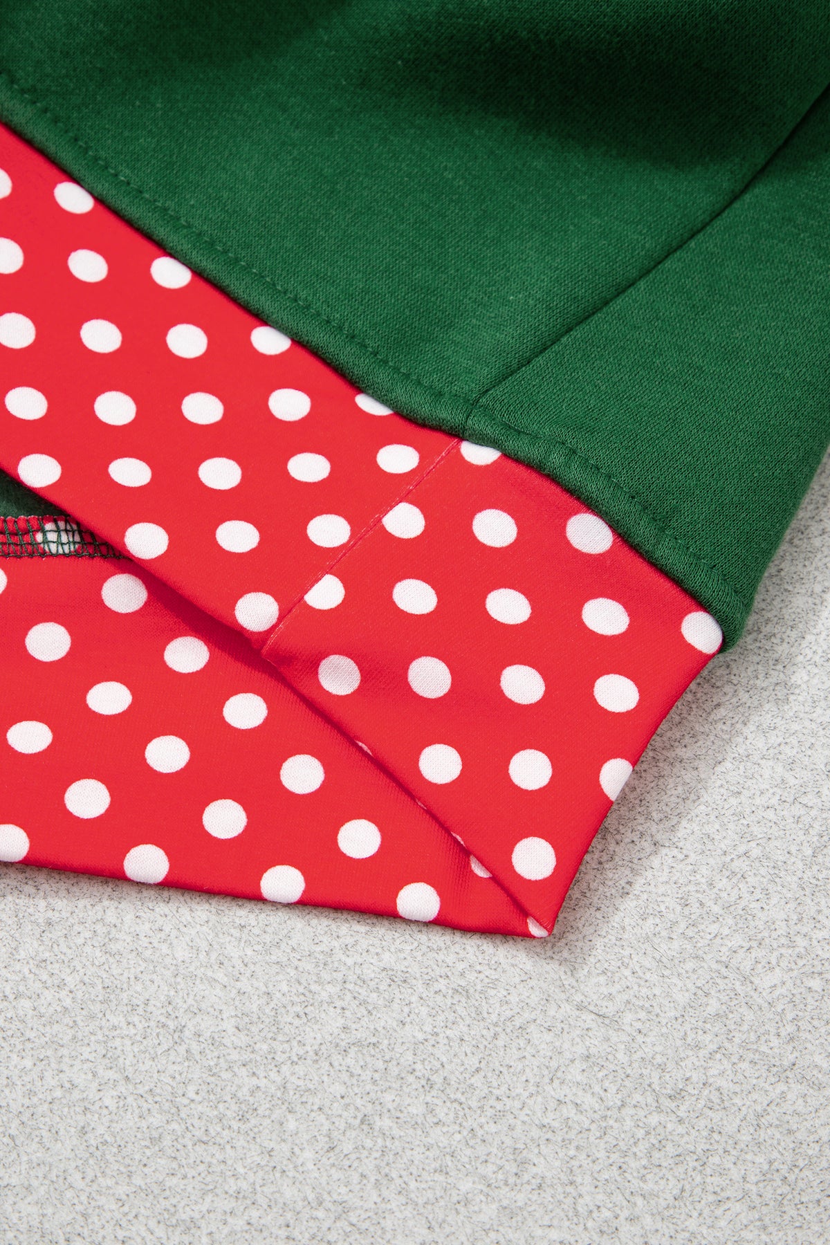 Red Polka Dot Patchwork Round Neck Plus Size Sweatshirt
