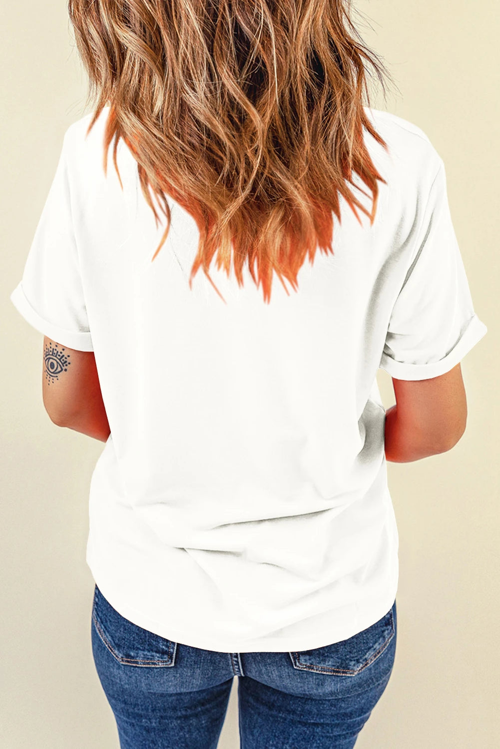Patriotic Graphic Cotton Tee Trendy USA Flag Top