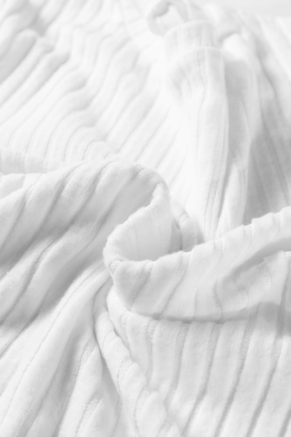 Black Ribbed Texture Round Neck Long Sleeve Rounded Hem Knit Top