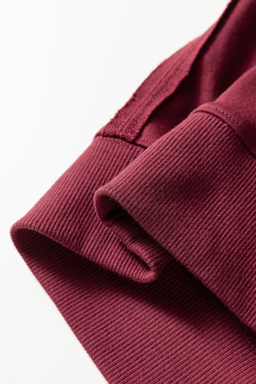 Smoke Gray Plaid Colorblock Patchwork Sleeve Raw Seam Sweatshirt