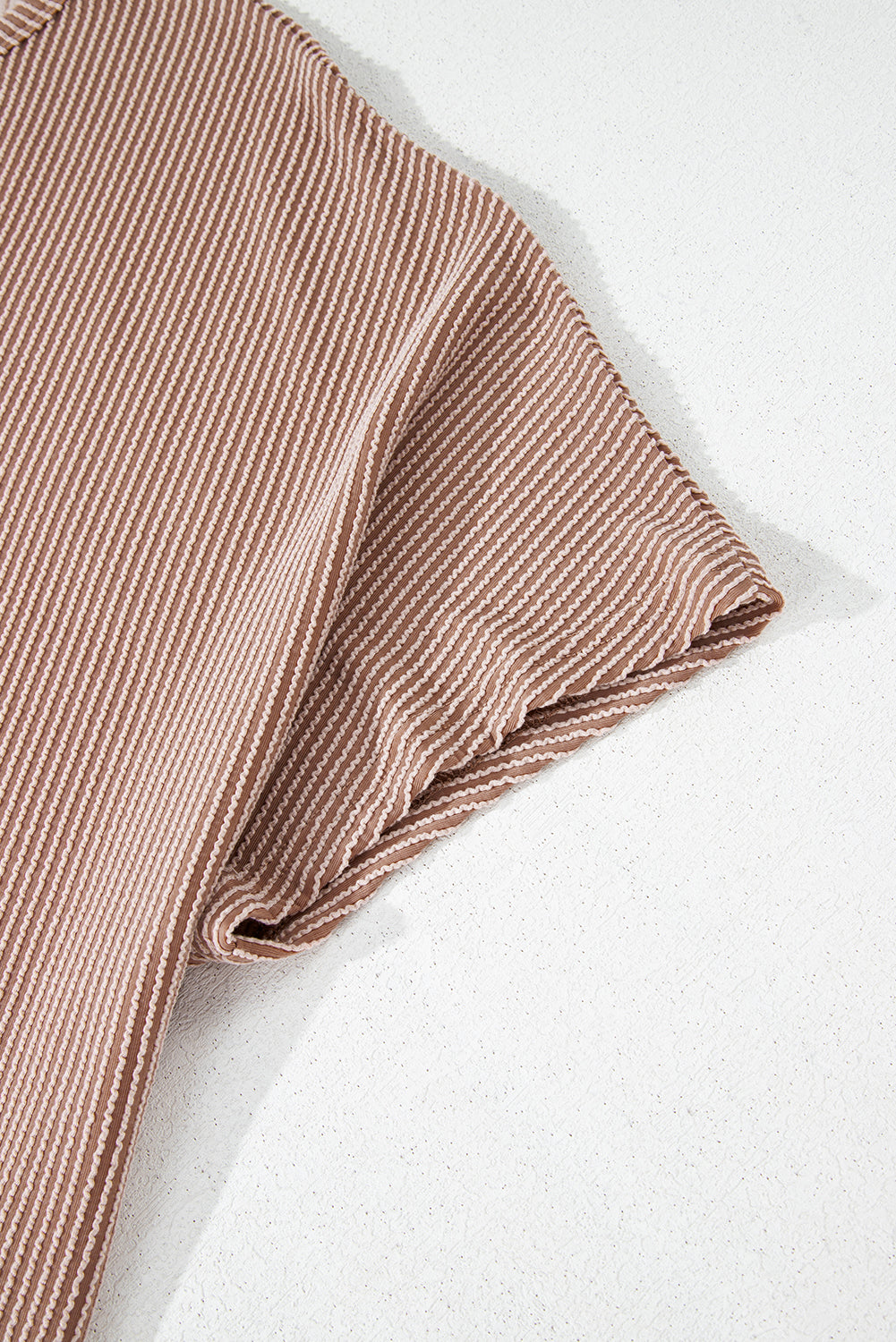 Ribbed Plus Size Crew Neck T-Shirt in Smoke Gray