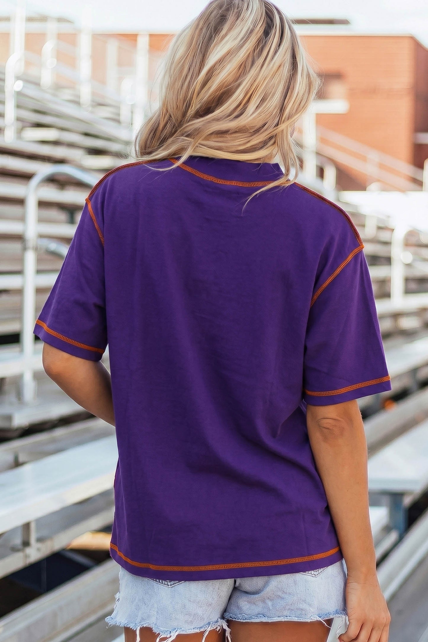 Game Day Cotton Graphic Tee Trendy Football Fan Top
