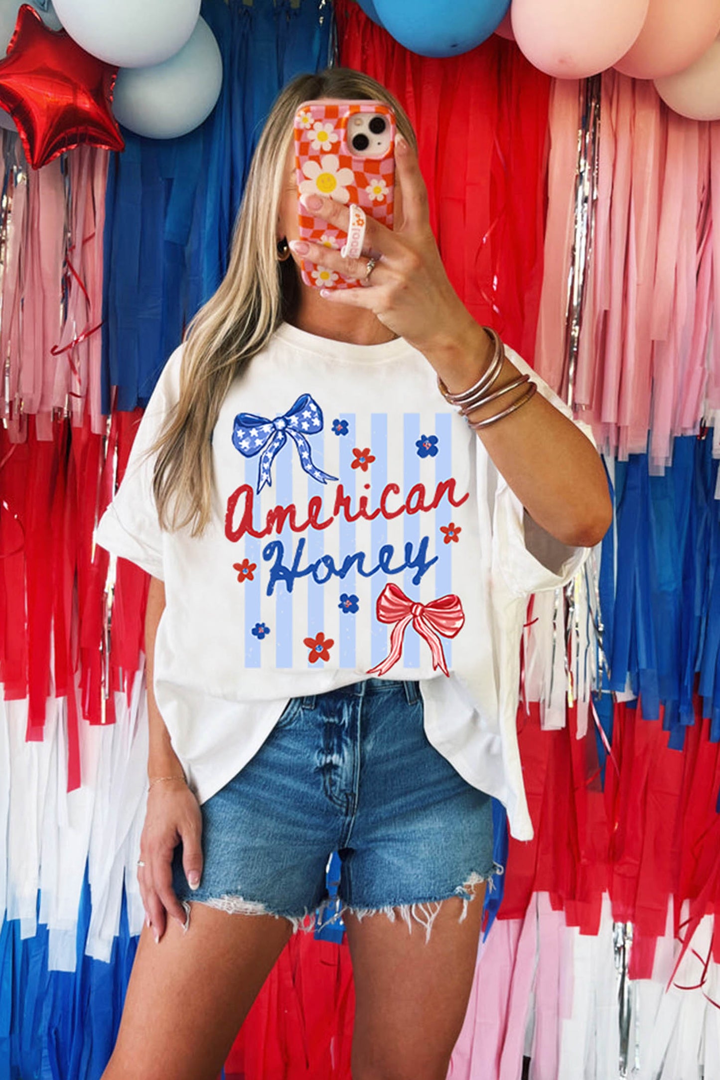 American Honey Patriotic Graphic USA Tee
