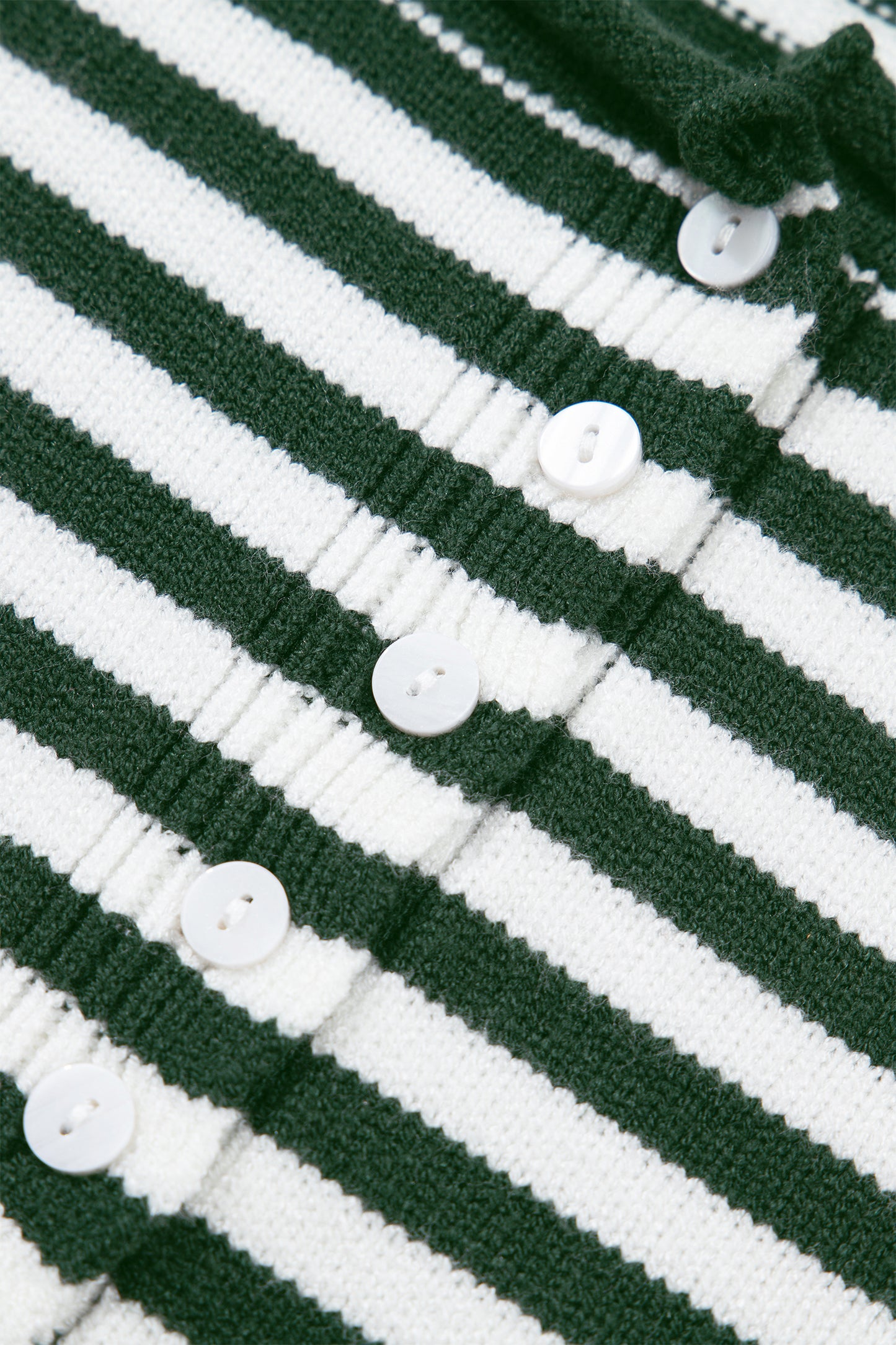 Striped Button Placket Drop Shoulder Long Sleeve Sweater