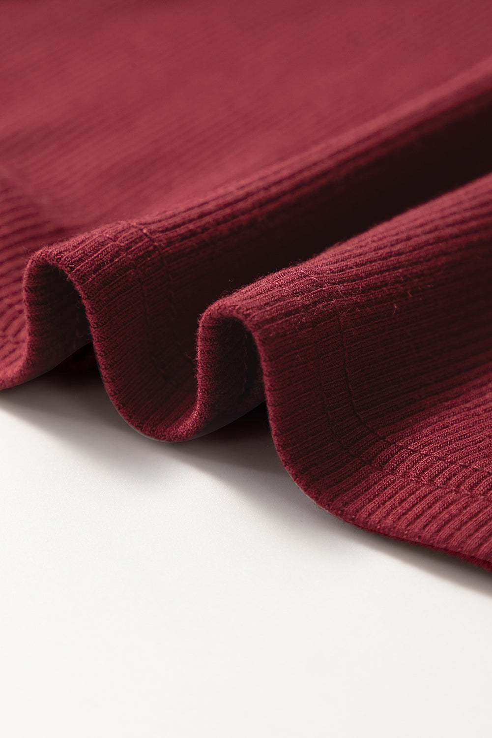 Red Dahlia Mesh Ruffled Sleeve Slim Fit V Neck Top