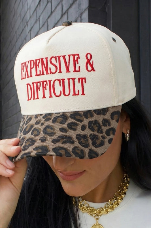 Red Dahlia EXPENSIVE & DIFFICULT Leopard Contrast Brim Cap