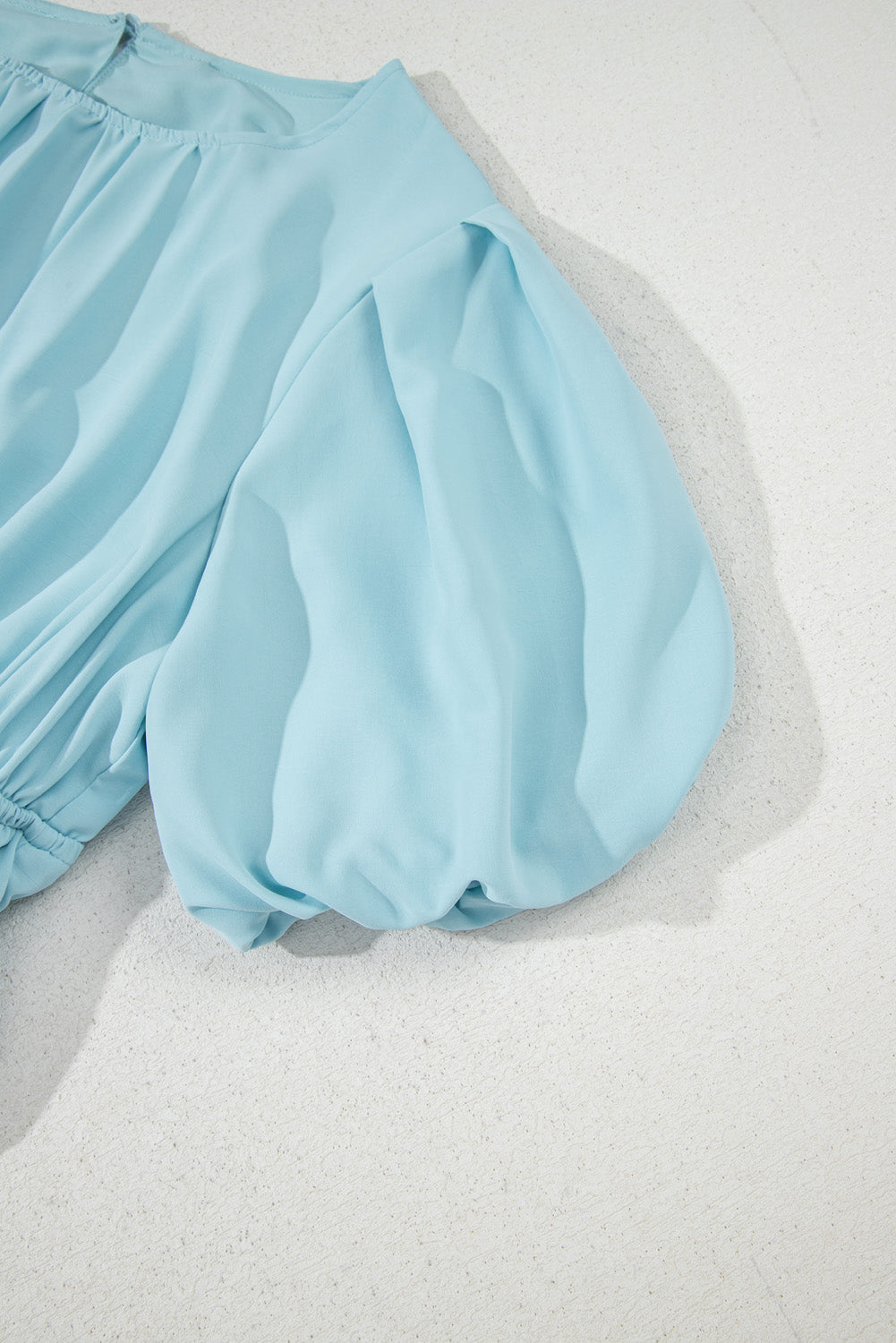 Pink Puff Sleeve Pleated High Waist Flowy Midi Dress