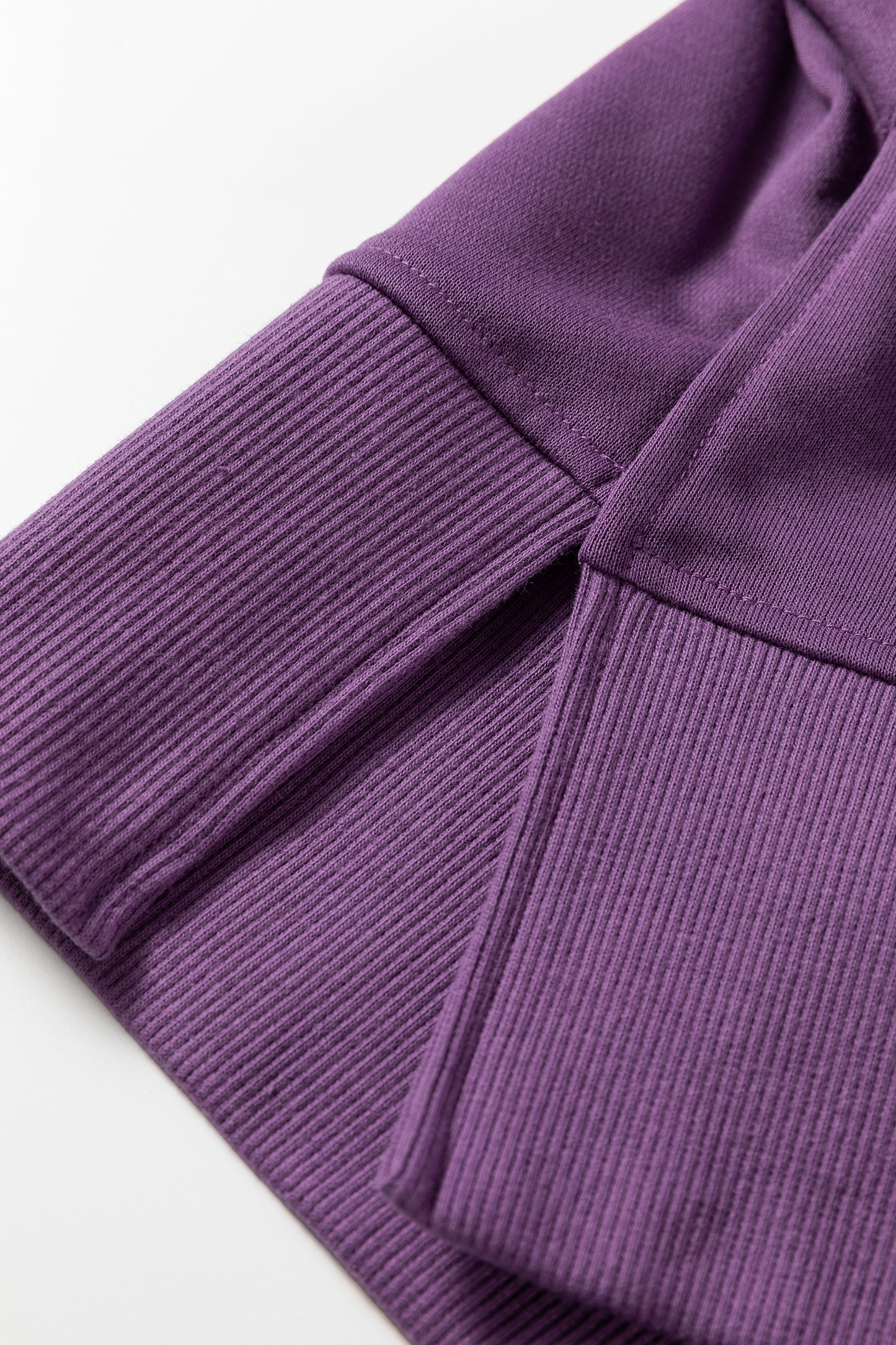 Jet Stream Solid Color Oversize Slit Sweatshirt Ribbed Leggings 2pcs Set