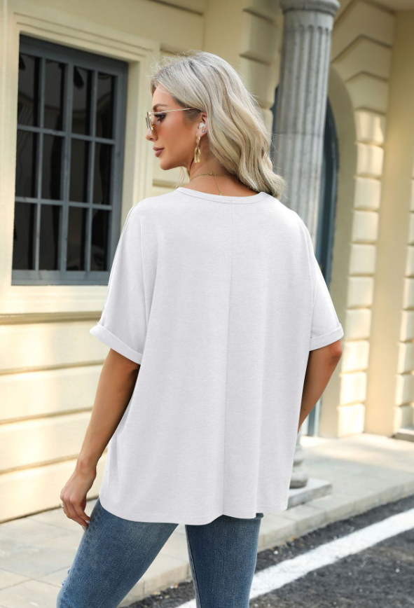 Patriotic Cherry Graphic Tee Oversized America Holiday Top