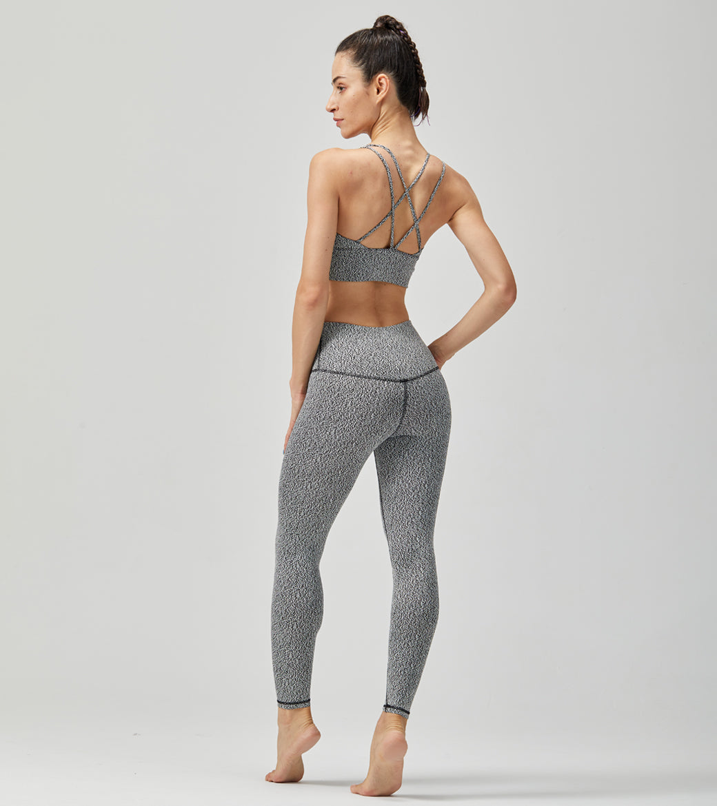 LOVESOFT Women's jacquard gym running hip-lifting yoga pants