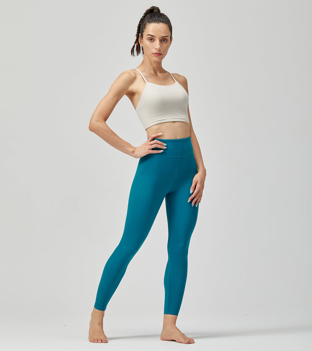 LOVESOFT Women's Lack Blue Easy Warm Yarm Leggings High Waist Hips Running Yoga Pants